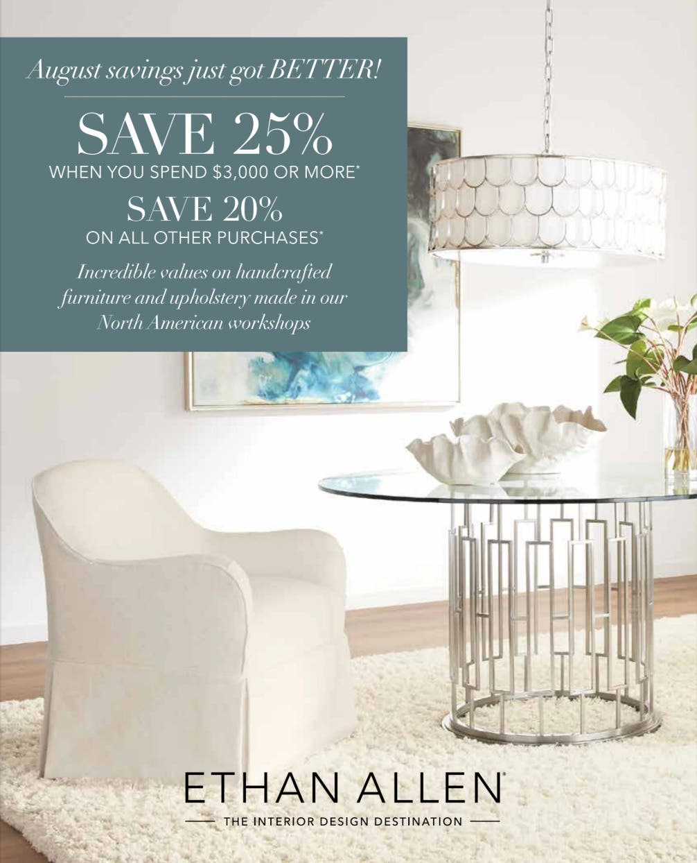 ✨ Ethan Allen Milford End-of-Summer 25% Savings Event ✨