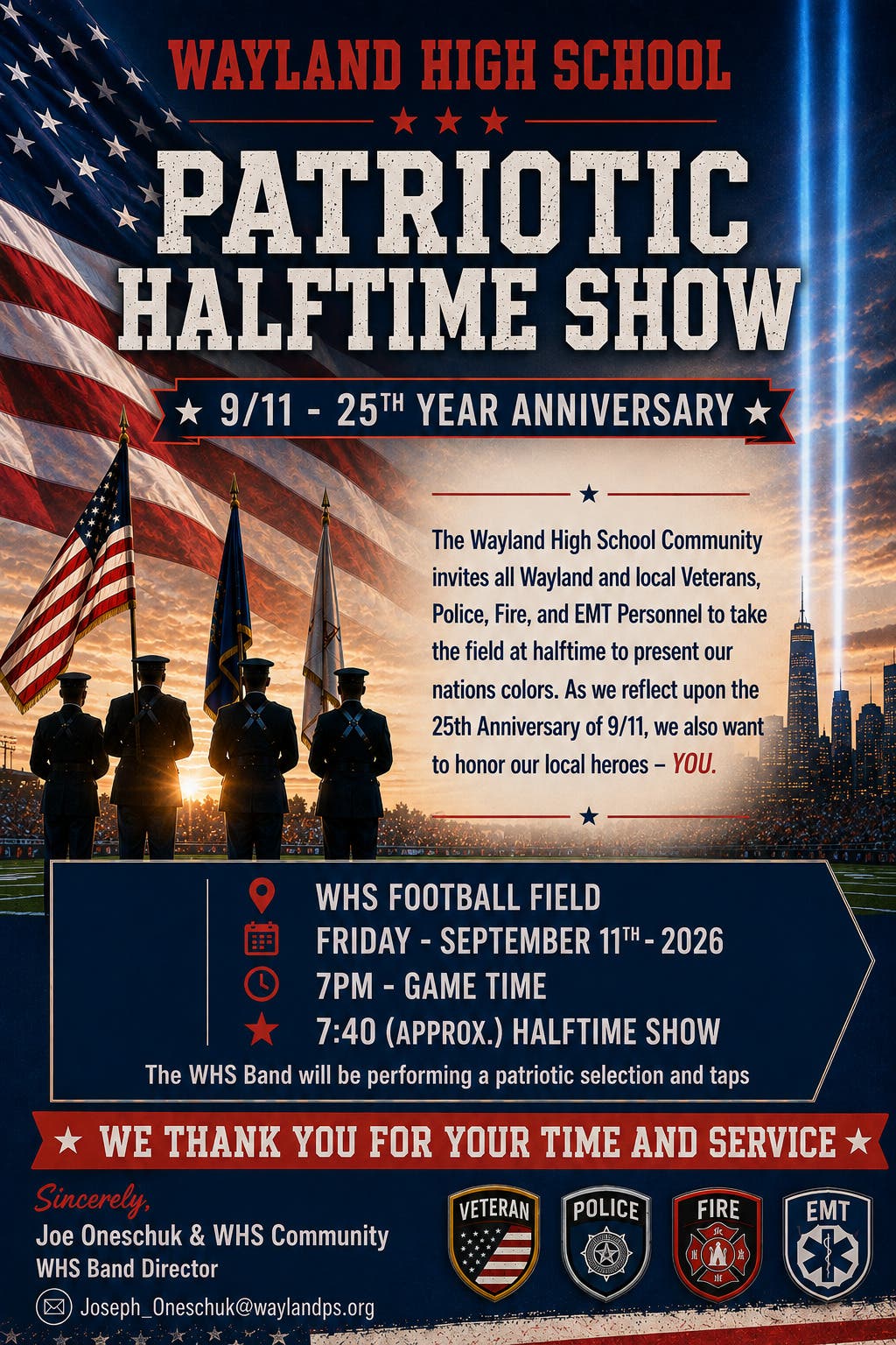 Wayland High School Patriotic Halftime Show