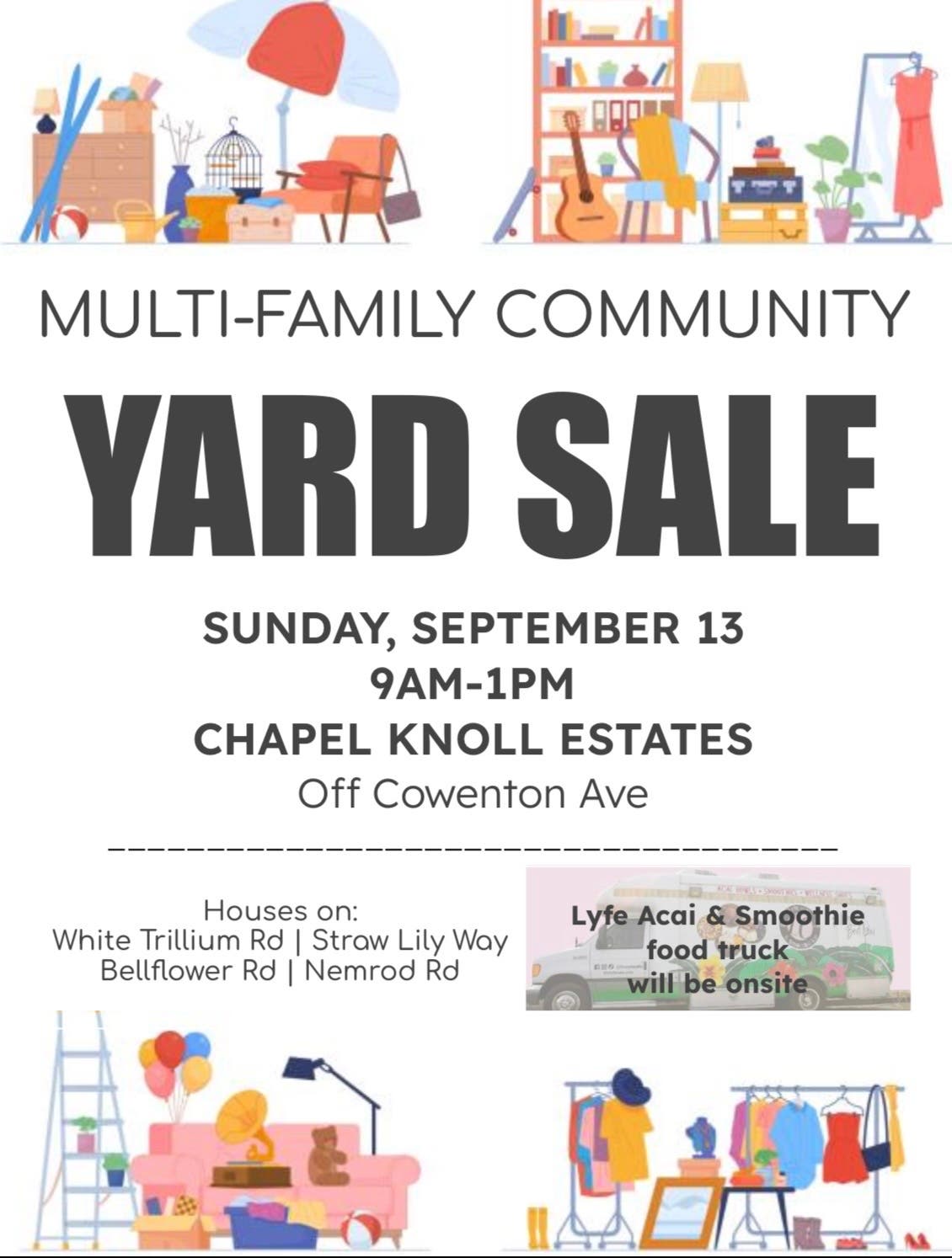 Multi-family Community Yard Sale - Chapel Knoll Estates