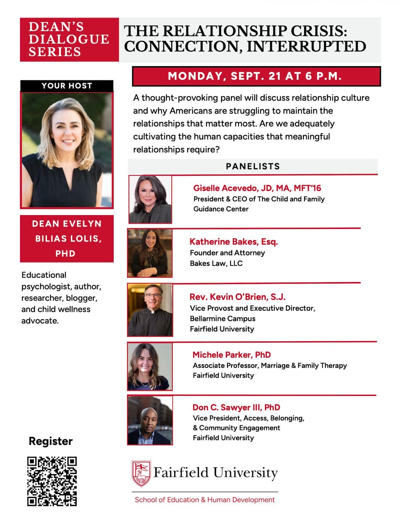 Fairfield University Hosting Public Panel on "The Relationship Crisis: Connection, Interrupted”