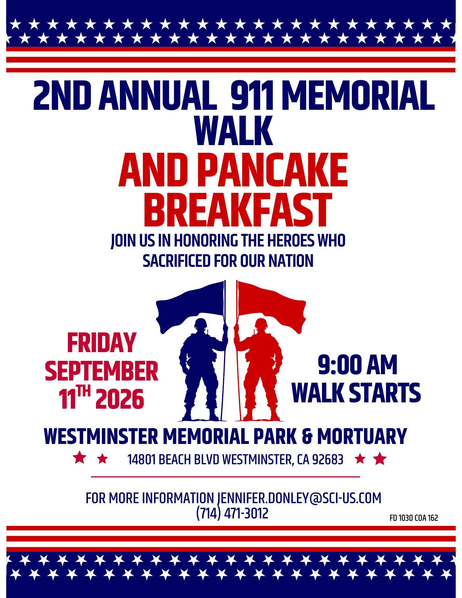 2nd Annual 911 Memorial Walk And Pancake Breakfast