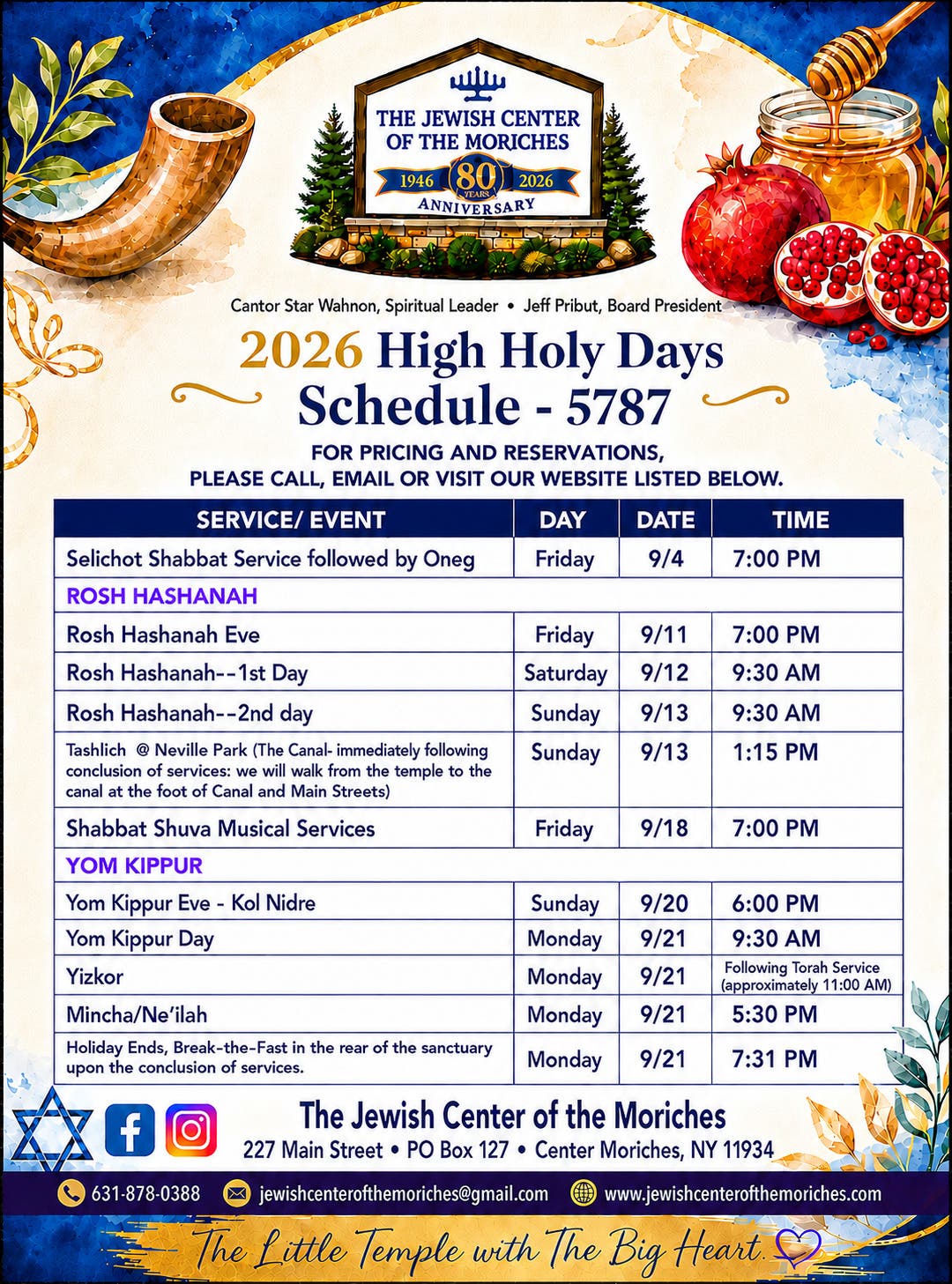 Celebrate High Holy Days at JCM