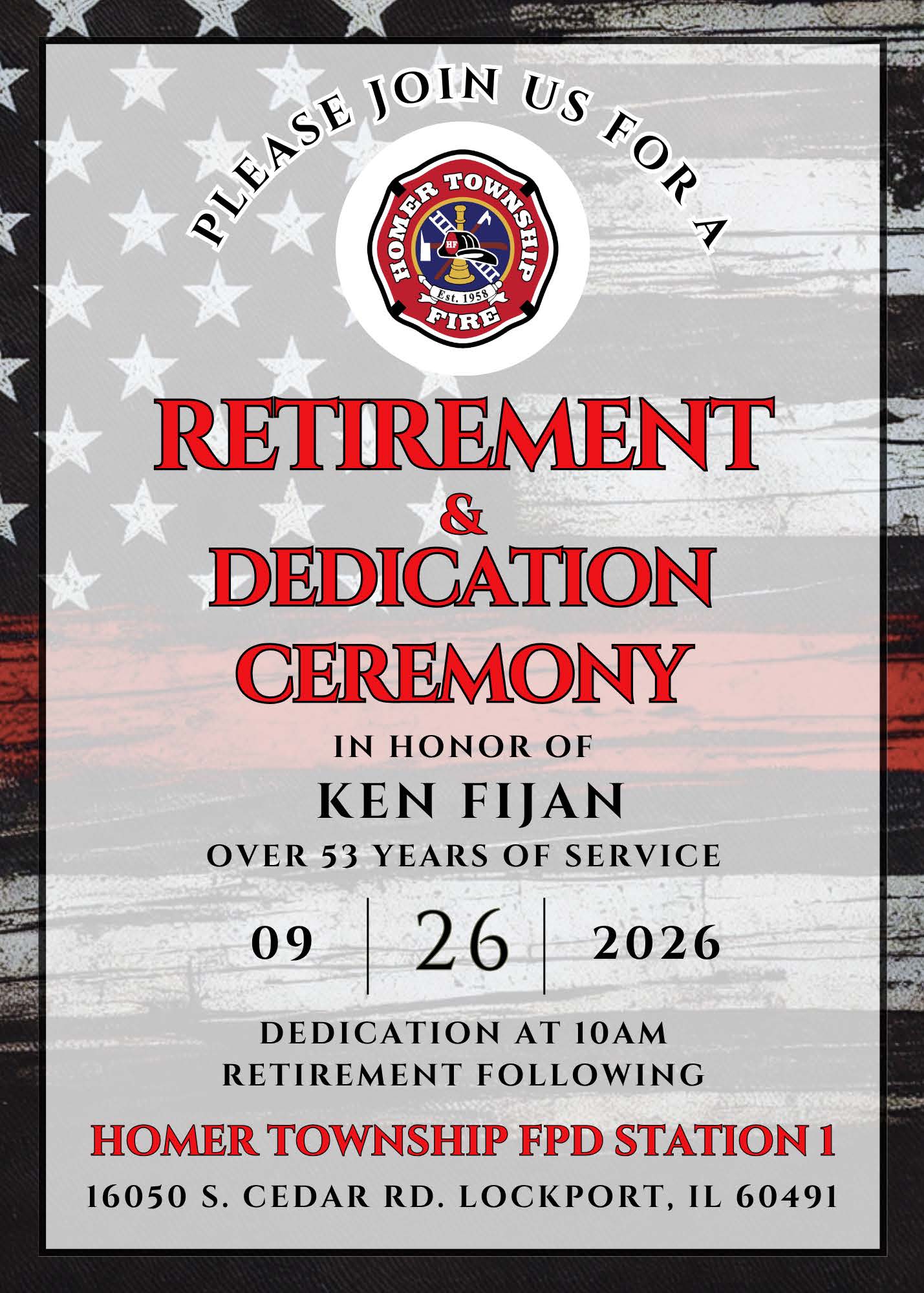 Retirement & Dedication Ceremony in Honor of Ken Fijan