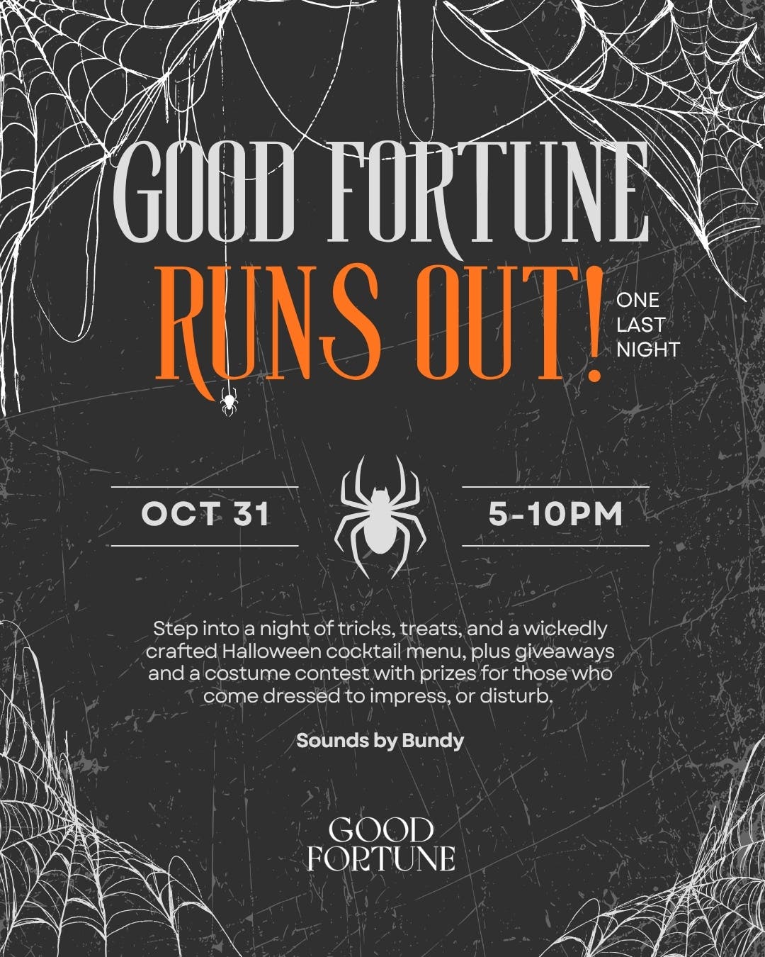 Good Fortune Runs Out! Halloween Party at Hotel Heron