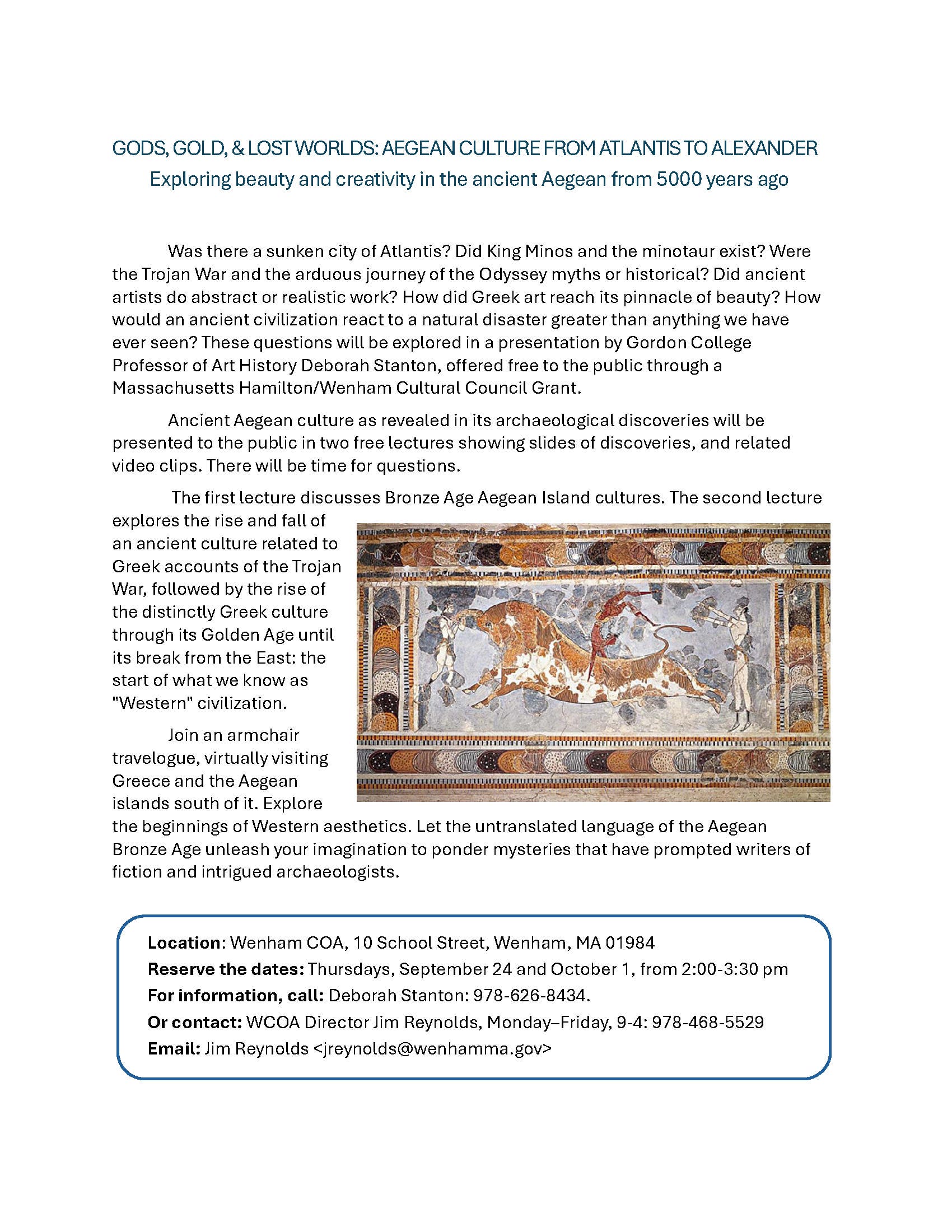 Gods, Gold, & Lost Worlds: Aegean Culture From Atlantis To Alexander