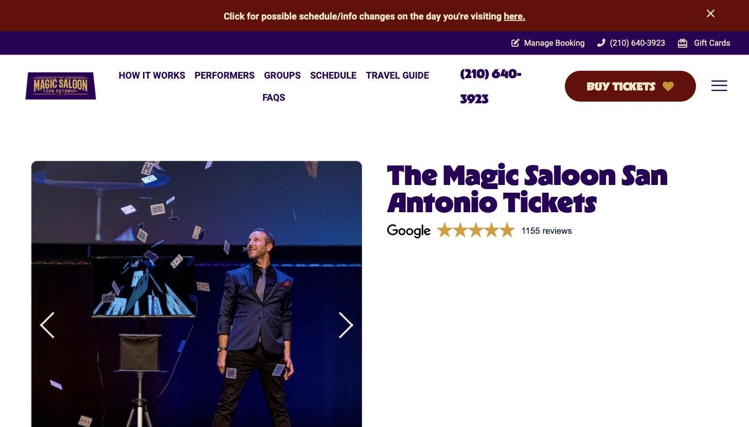 The Magic Saloon - Live Magic & Comedy Show