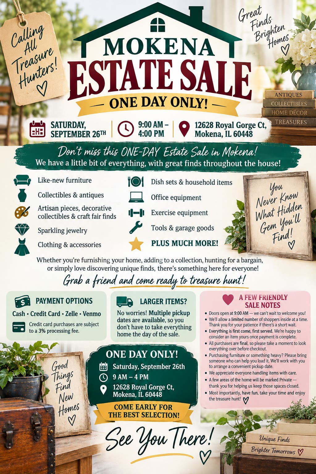 MASSIVE Mokena Estate Sale - ONE DAY ONLY - Boulder Ridge South Townhome