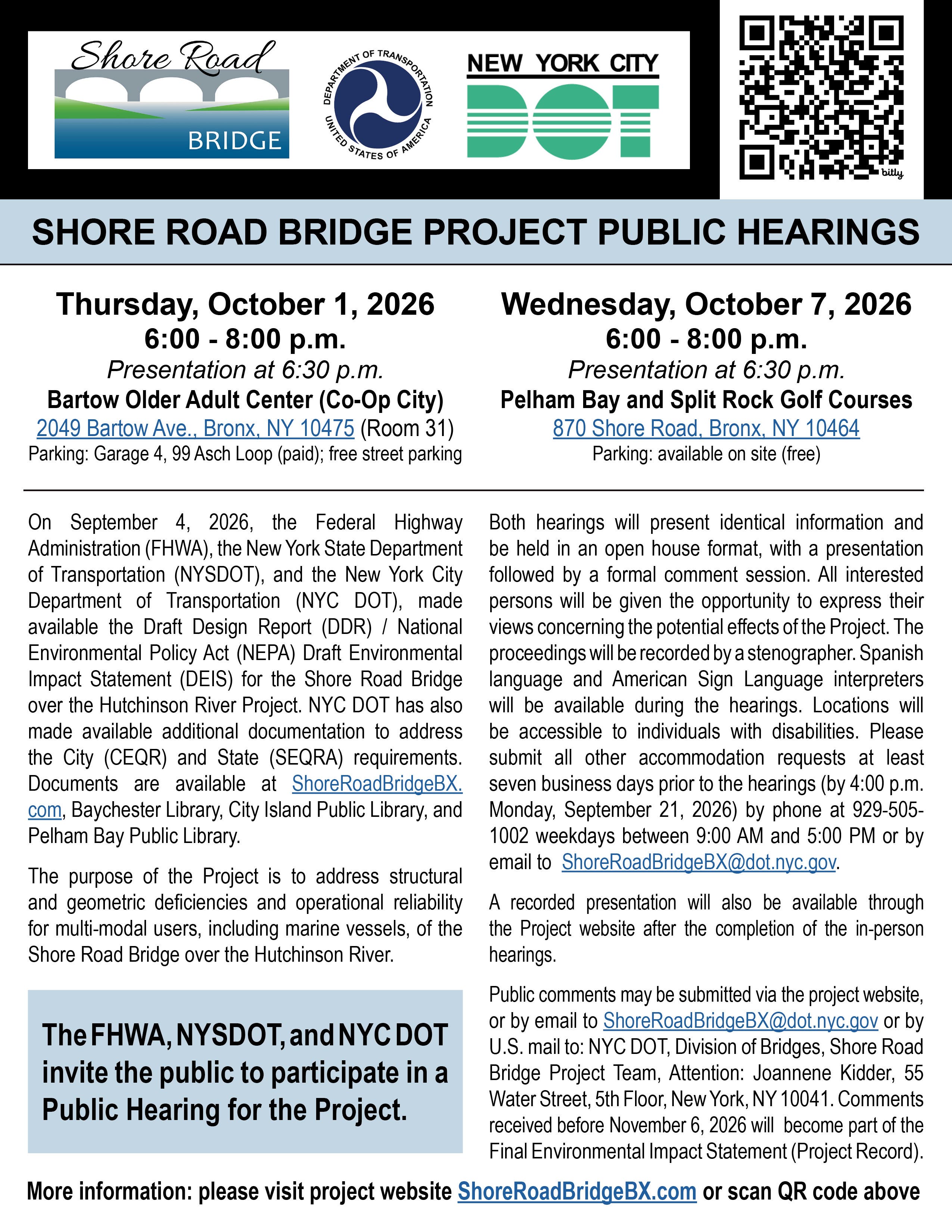 Join Us at a Shore Road Bridge Public Hearing!