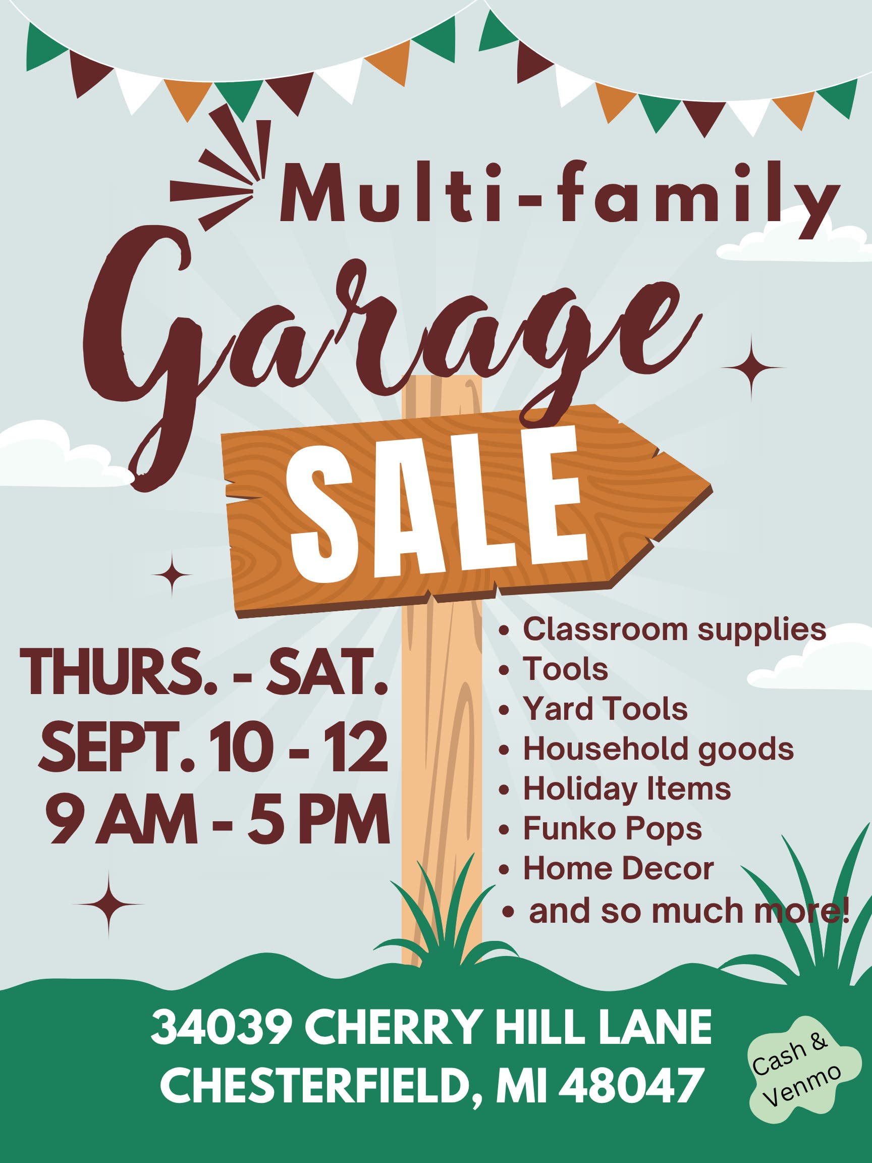 Multi Family Garage Sale - September 10-12th