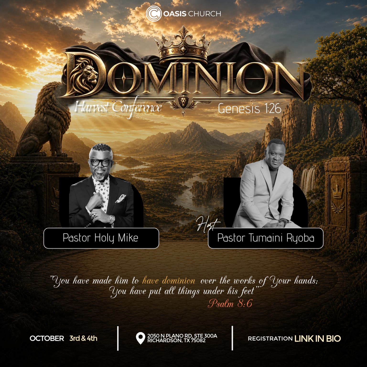 Oasis Church Harvest Conference 2026: HAVE DOMINION 