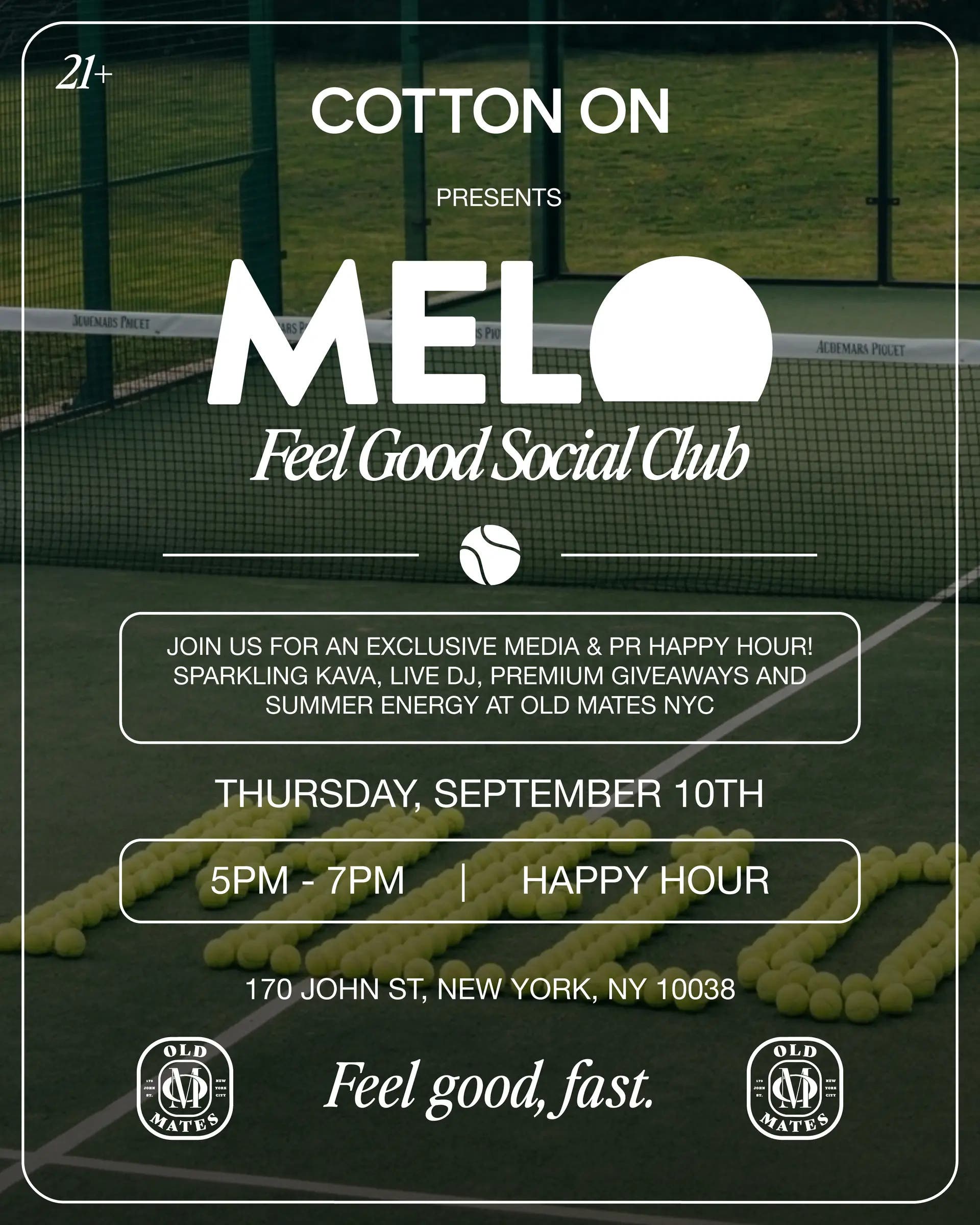 Cotton On Presents: Melo Feel Good Social Club Happy Hour