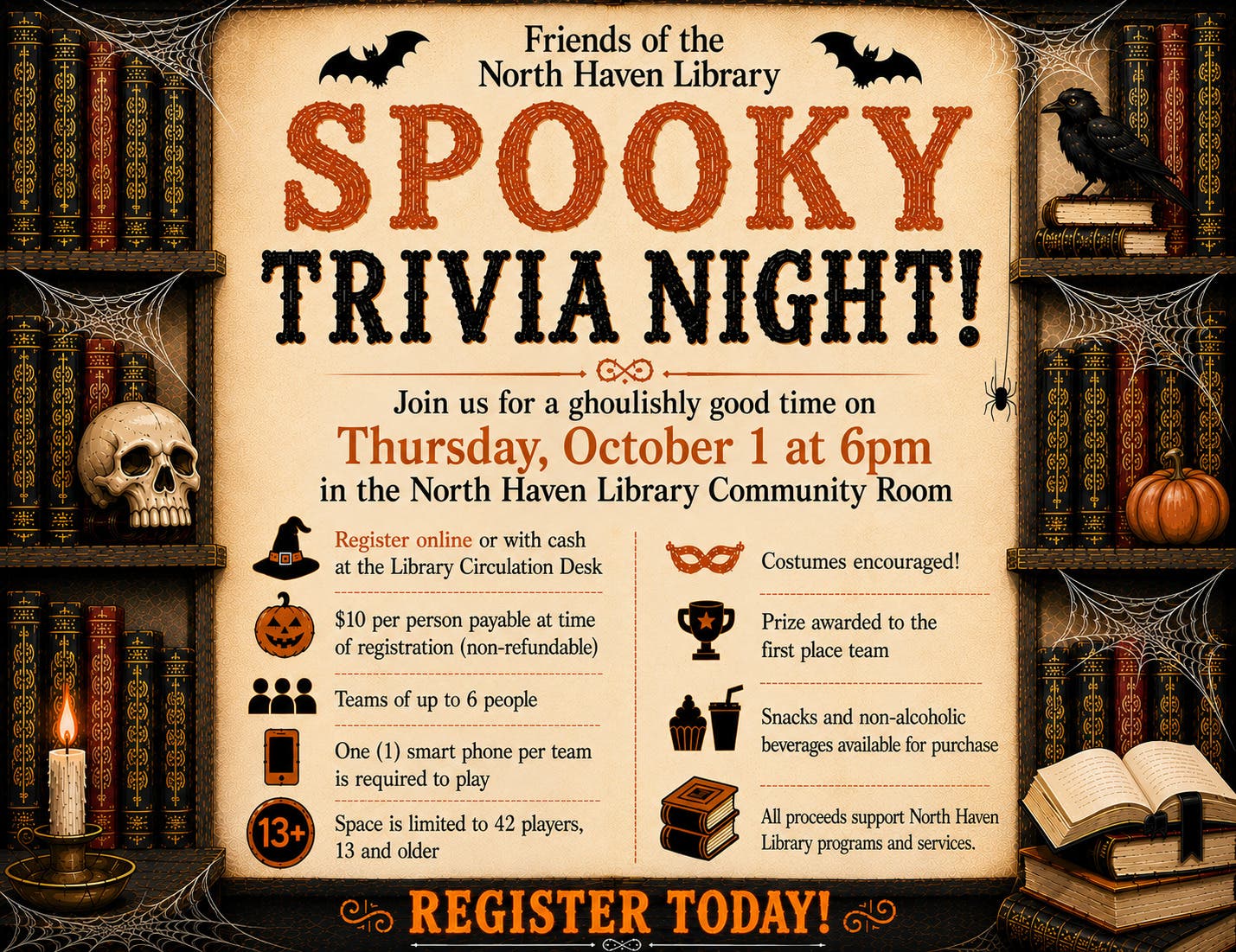 Friends of the North Haven Library Spooky Trivia Night!