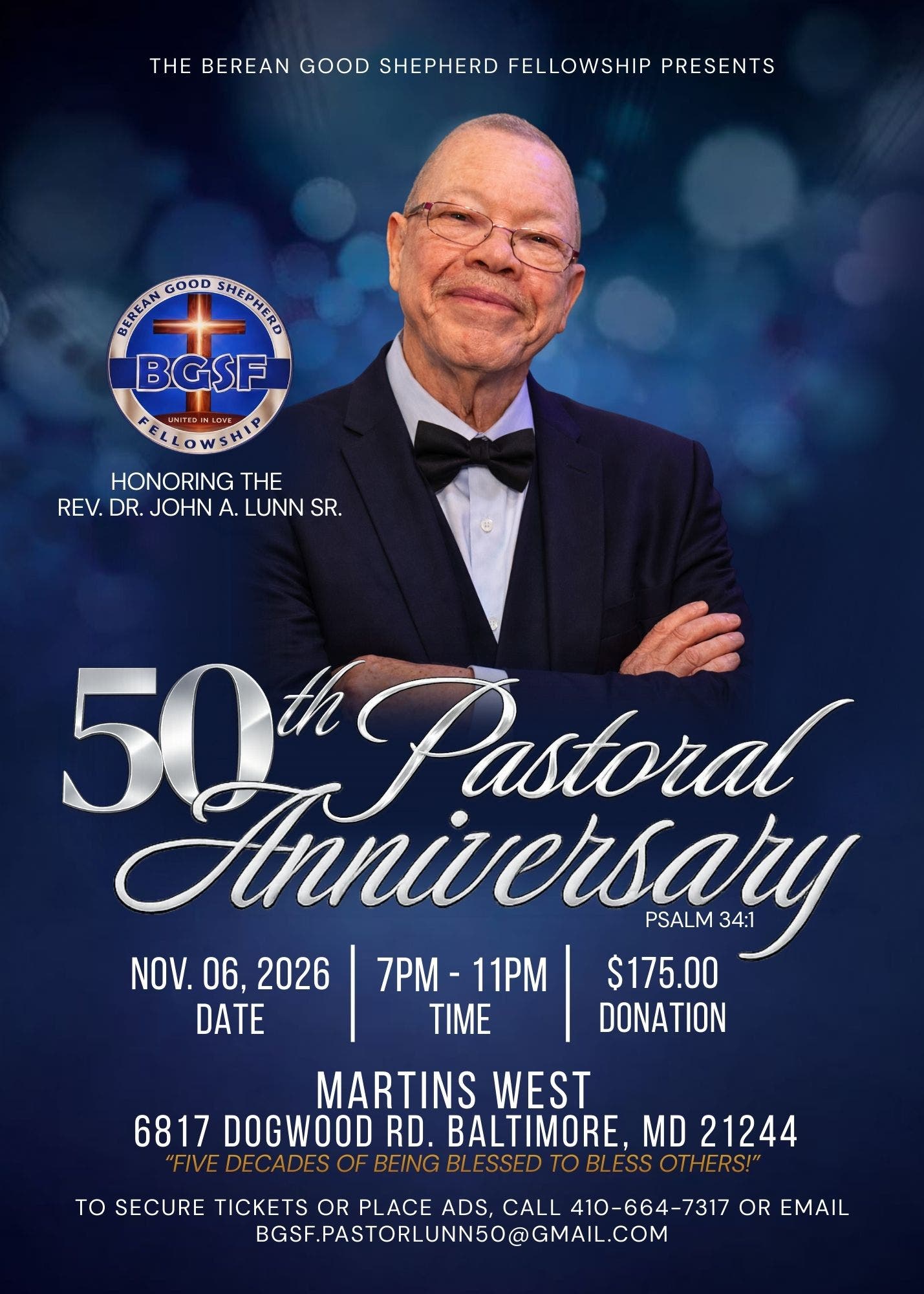 50th Pastoral Anniversary Dr. John A. Lunn, Sr.