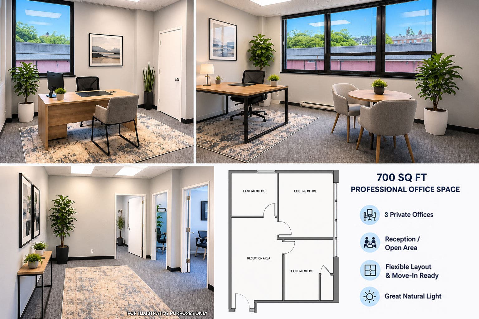 700 SF Professional Office for Lease at Fleetwood Plaza – $1,700/Month