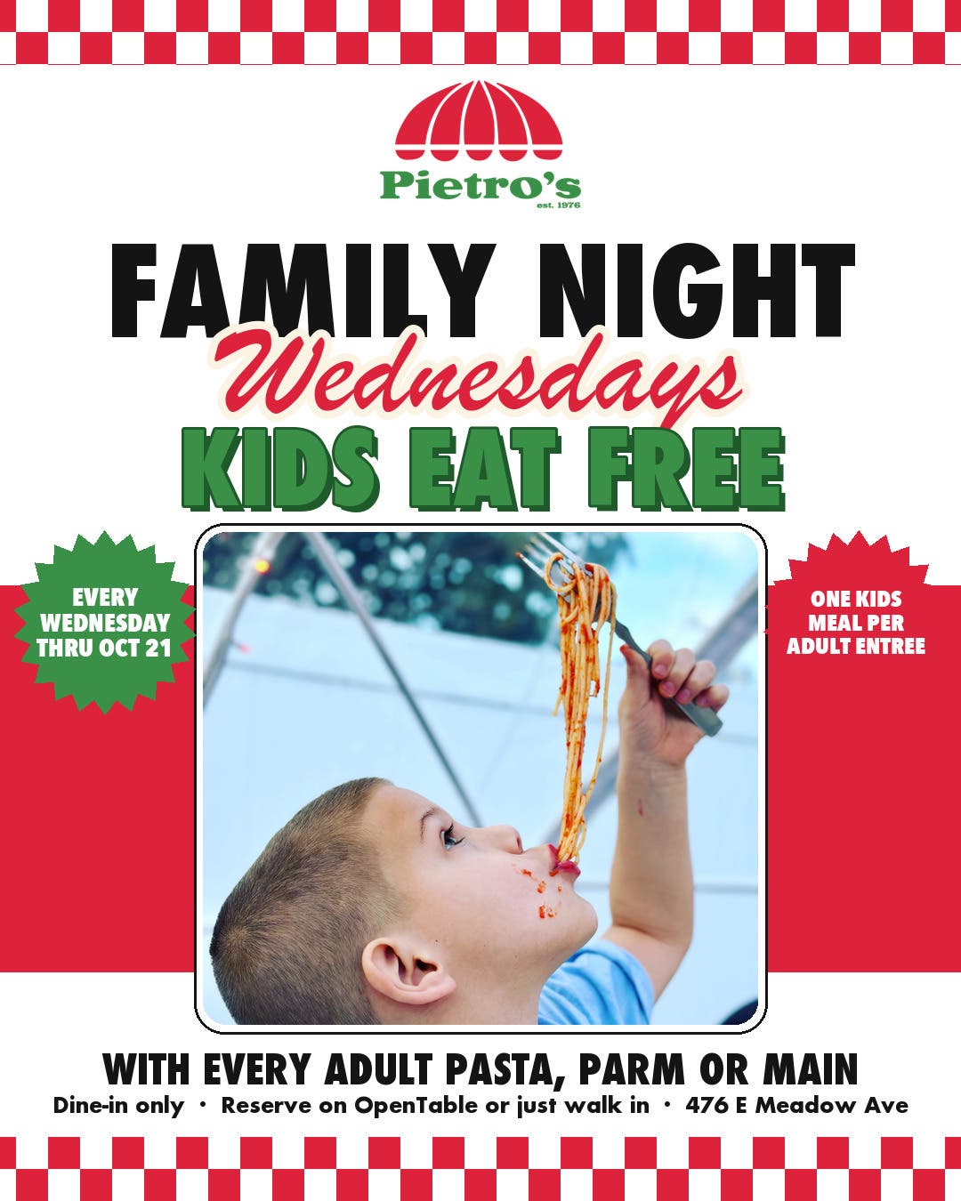 Family Night Wednesdays: Kids Eat Free at Pietro's