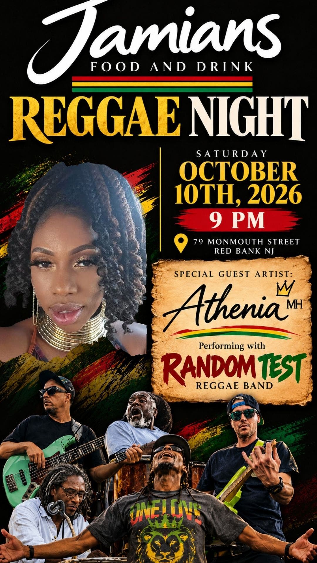 Reggae Night @Jamian's Food and Drink W/ Random Test Reggae Band