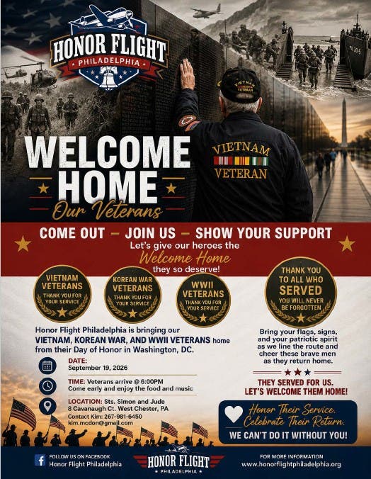 Welcome Home Our Veterans with Honor Flight Philadelphia