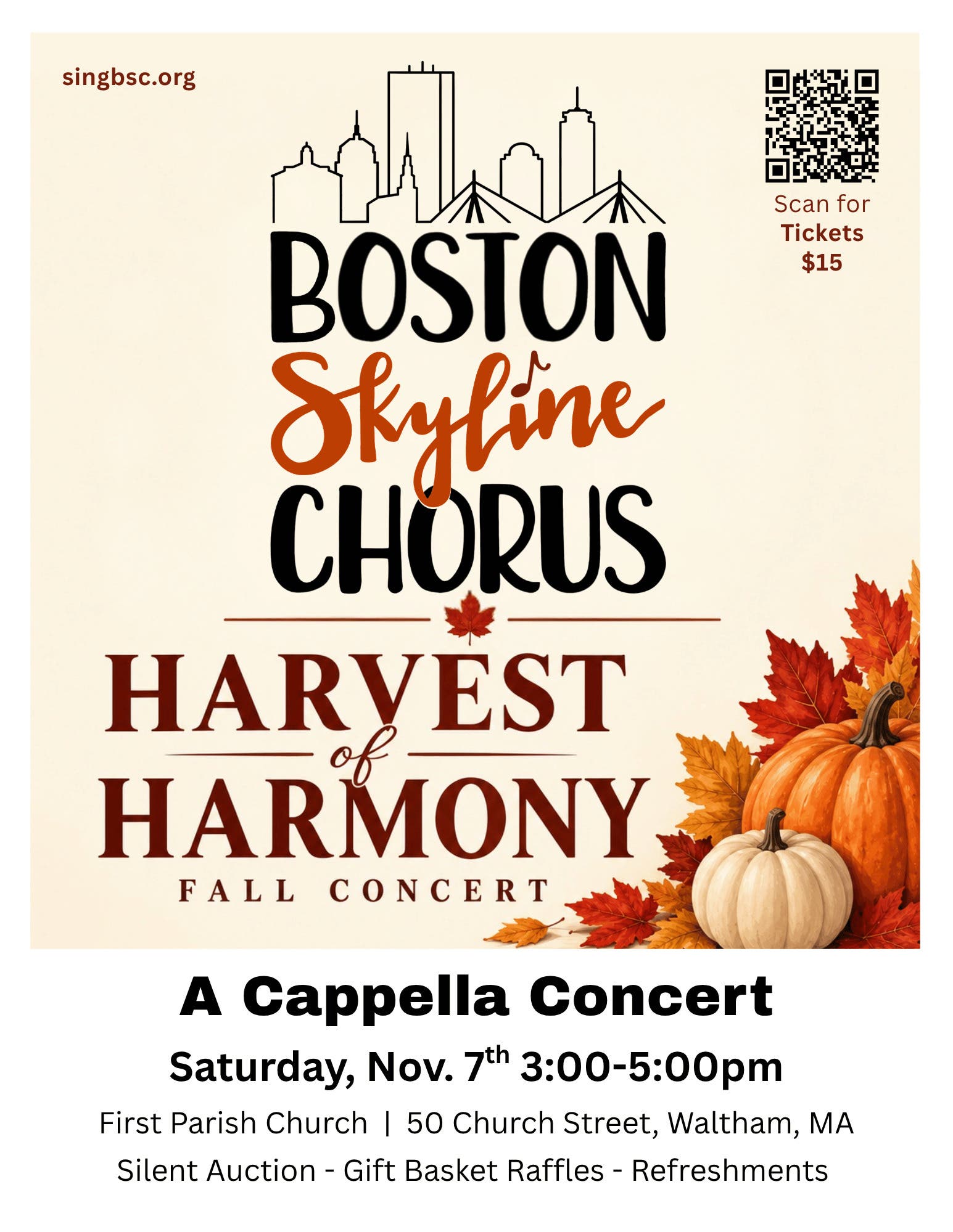 Boston Skyline Chorus: Harvest of Harmony Fall Concert