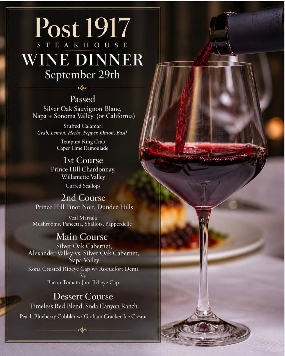Silver Oak Wine Dinner at Post 1917 Readin