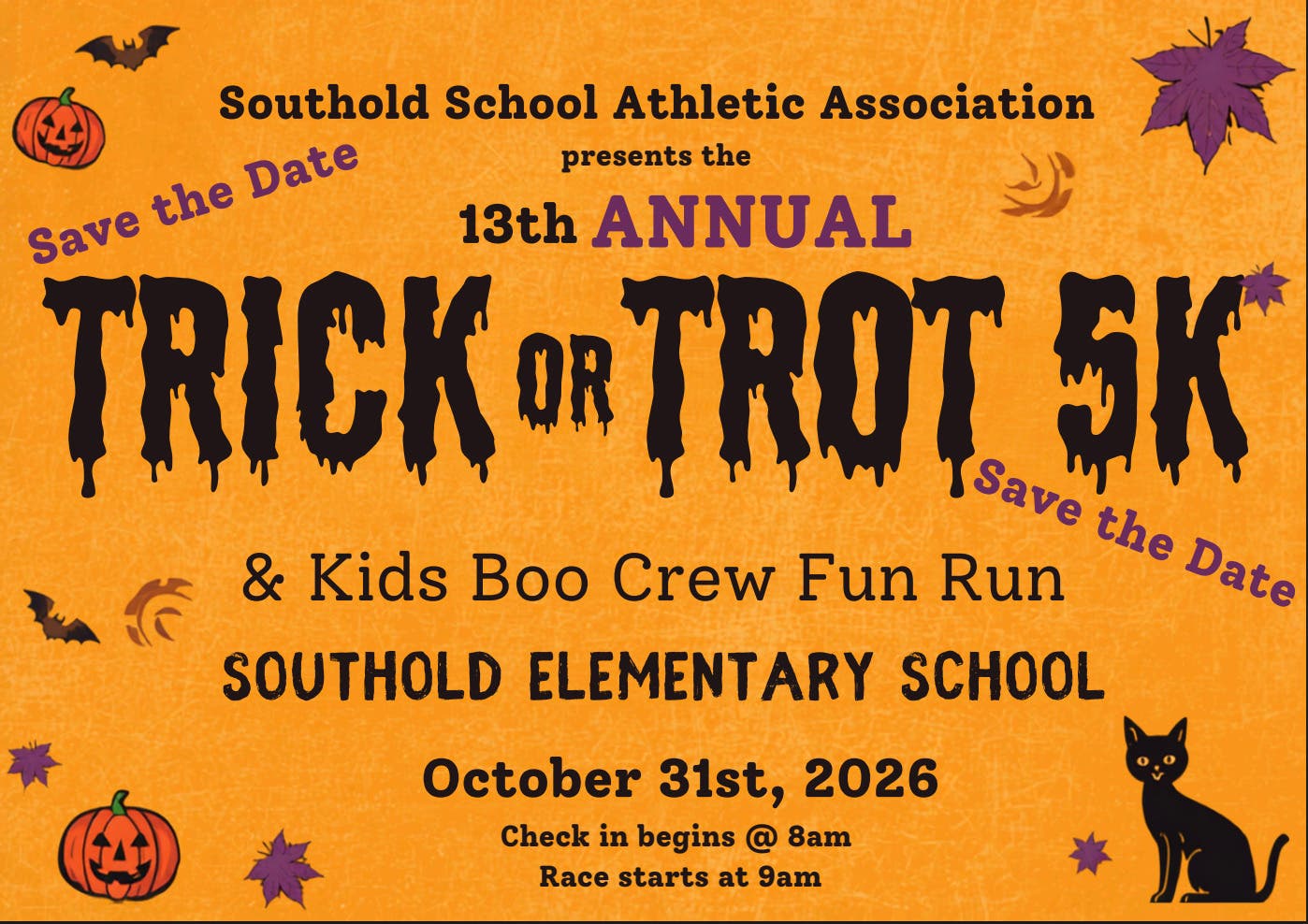 Southold Schools Athletic Association Annual Halloween 5k Fundraiser