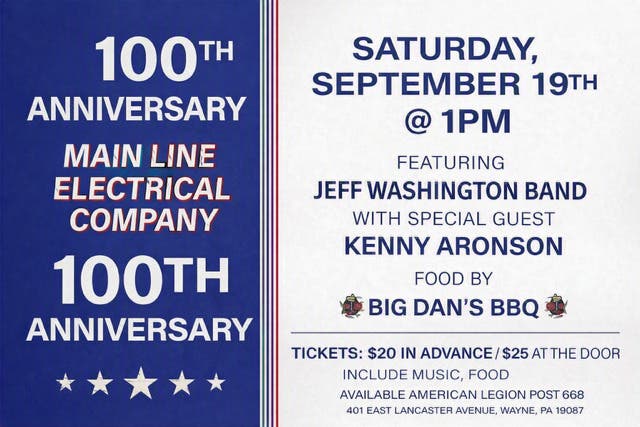 100th Anniversary of Main Line Electrical Company 
