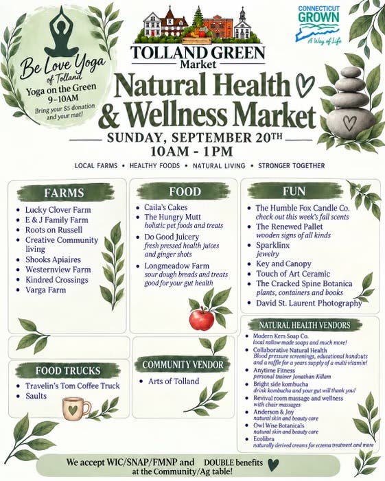 Tolland Green Market Natural Health & Wellness Market