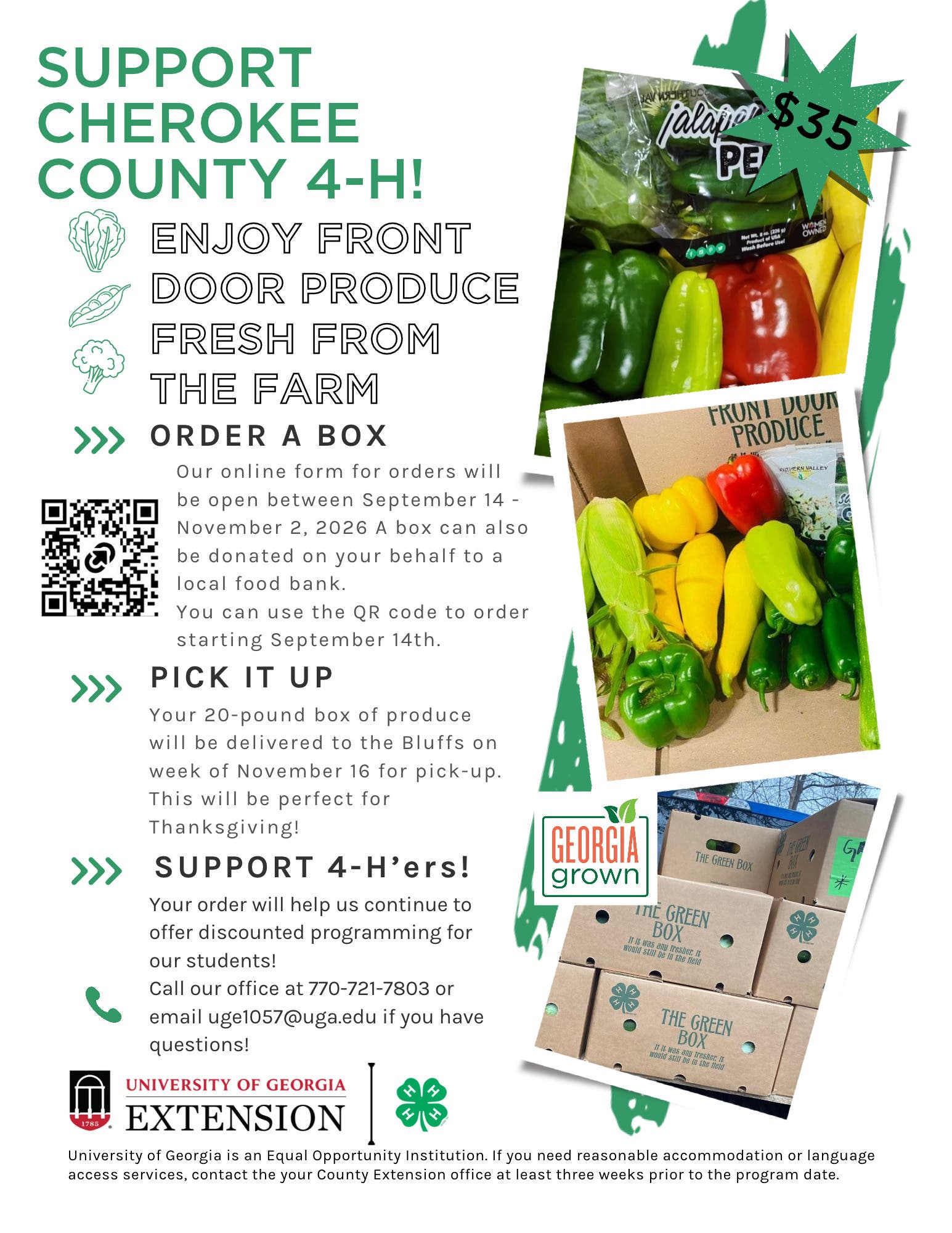 Support Cherokee County 4-H! Fall Produce