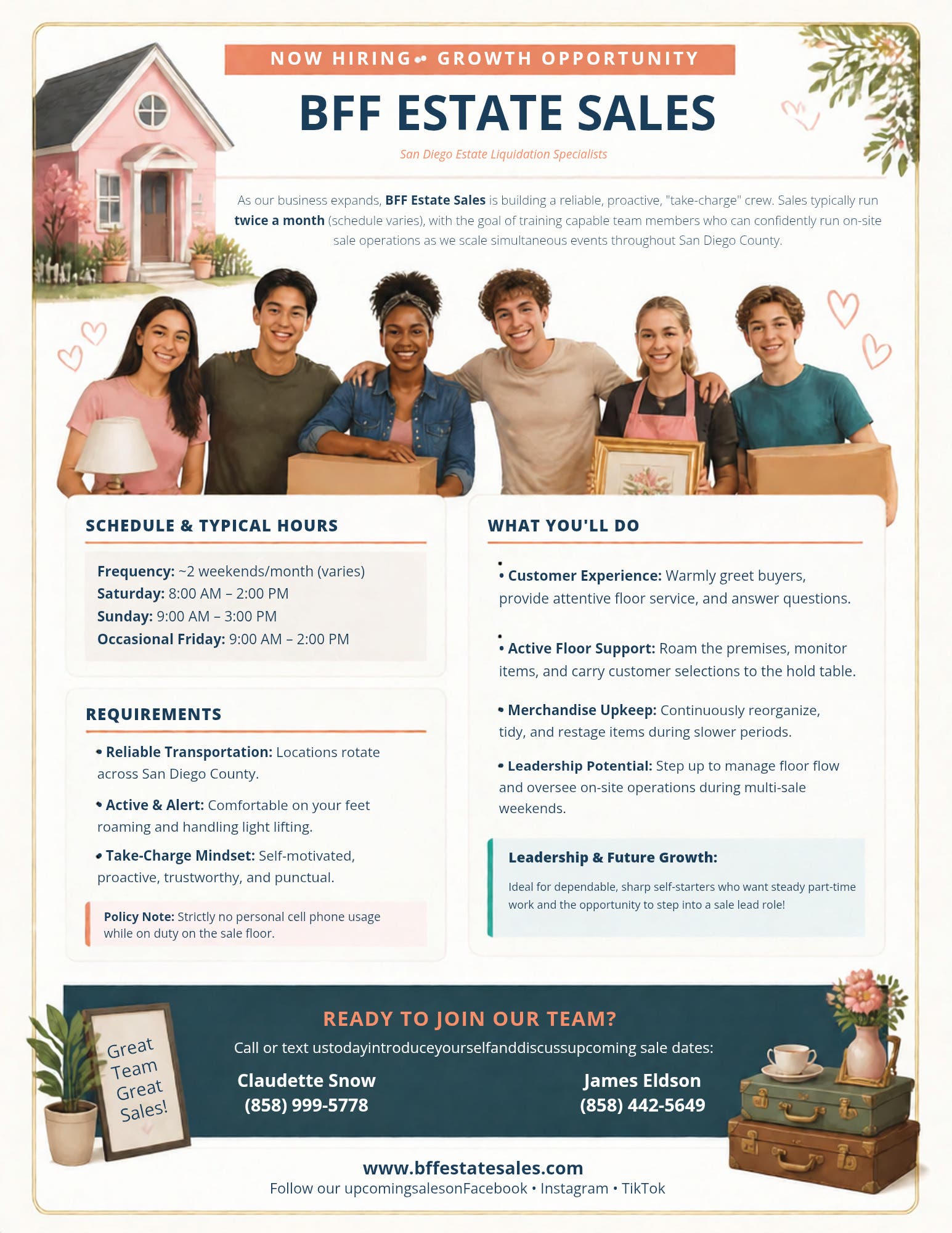 Help wanted for Estate Sales