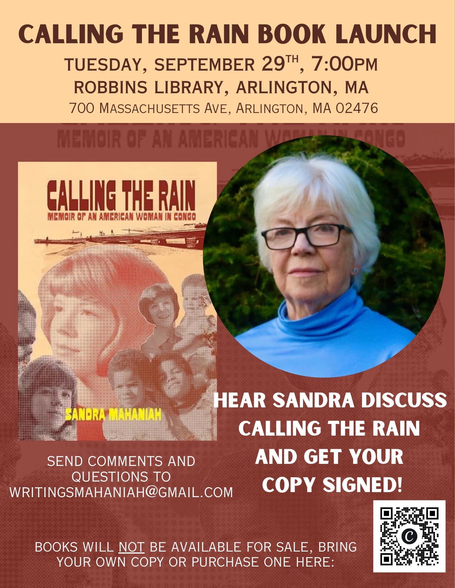 BOOK LAUNCH: Calling the Rain: Memoir of an American Woman in Congo
