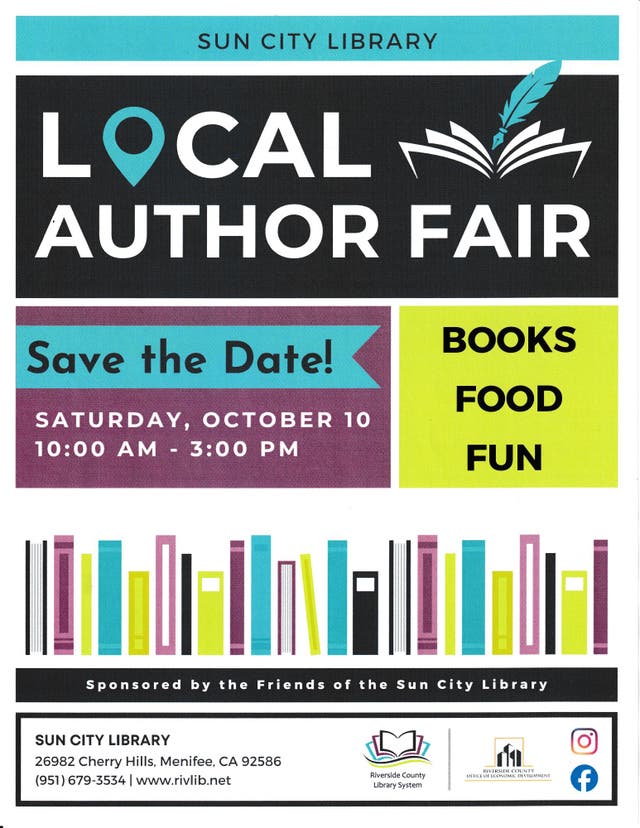 Oct 10 | Local Author Fair at Sun City Library | Temecula, CA Patch