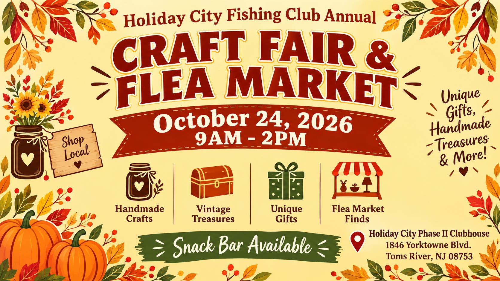 Holiday City Fishing Club Annual Craft Fair & Flea Market