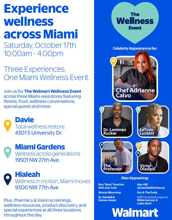 Walmart Wellness Event in Miami Gardens with LaToya Luckett, Alonzo Mouning and Dr. Lamman Rucker