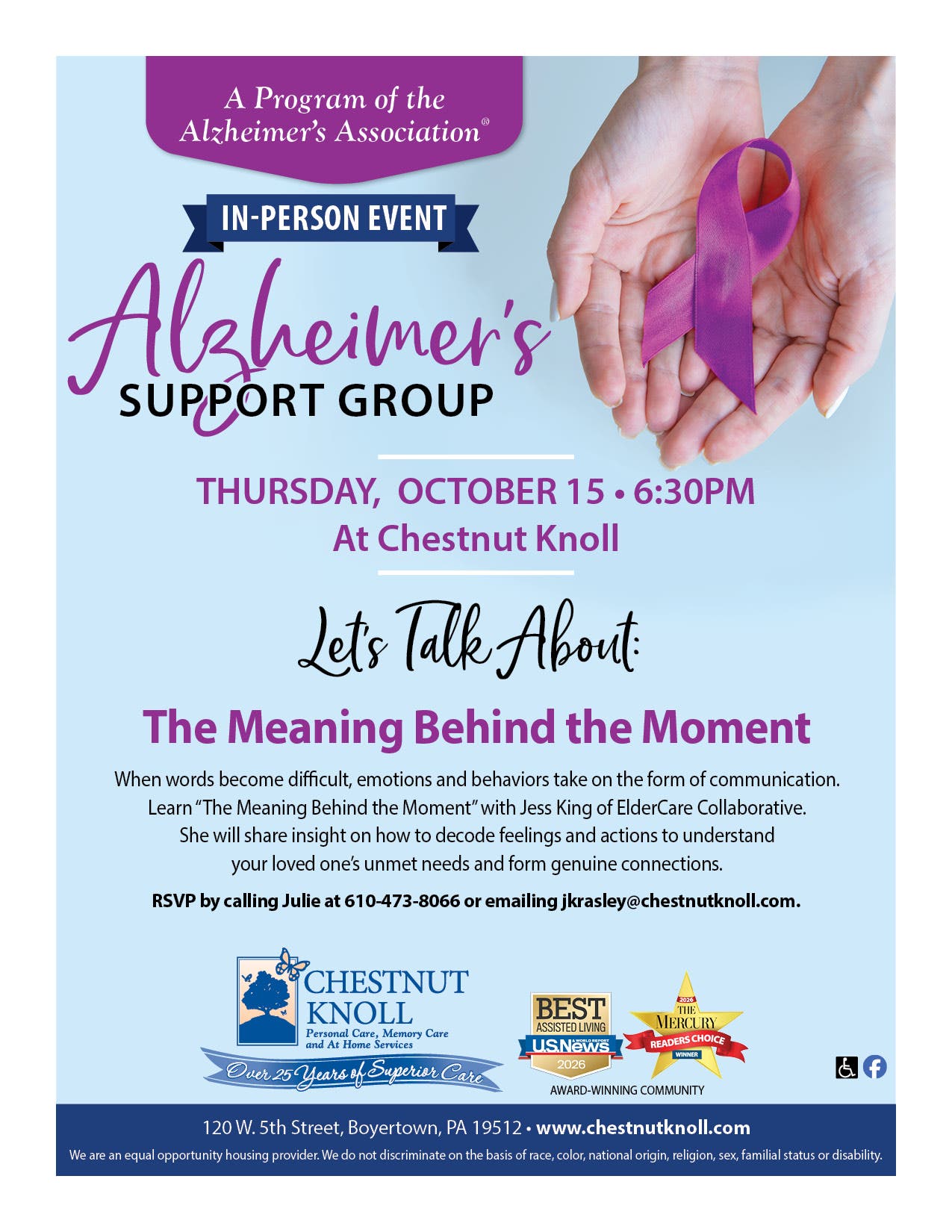 Alzheimer’s Support Group: The Meaning Behind the Moment