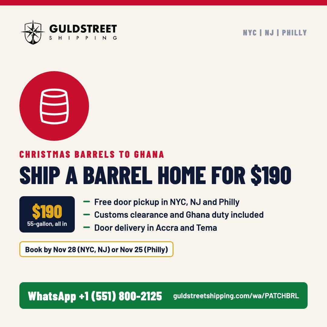Barrel Shipping to Ghana from New York, $190 with Free Pickup