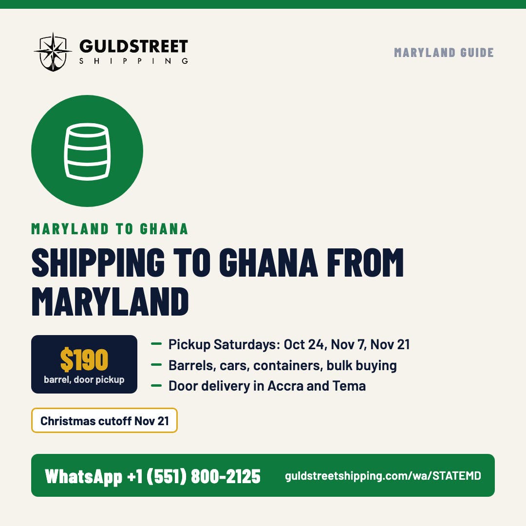 Ghana Barrel Pickup Saturday: Maryland