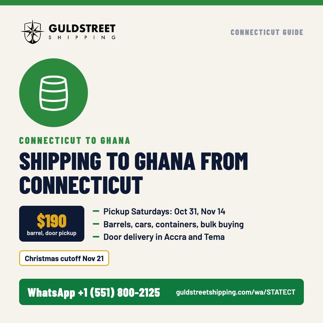 Ghana Barrel Pickup Saturday: Connecticut