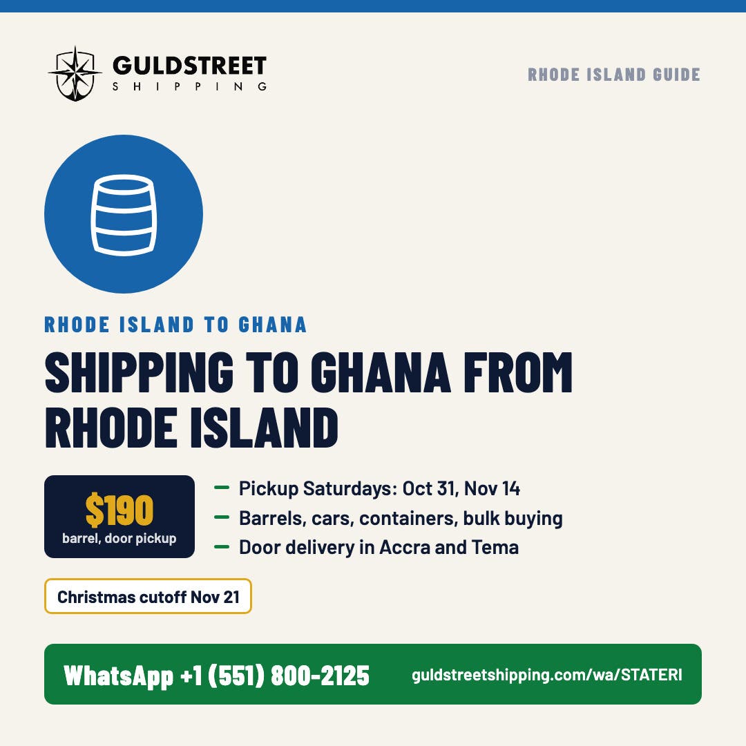 Ghana Barrel Pickup Saturday: Rhode Island