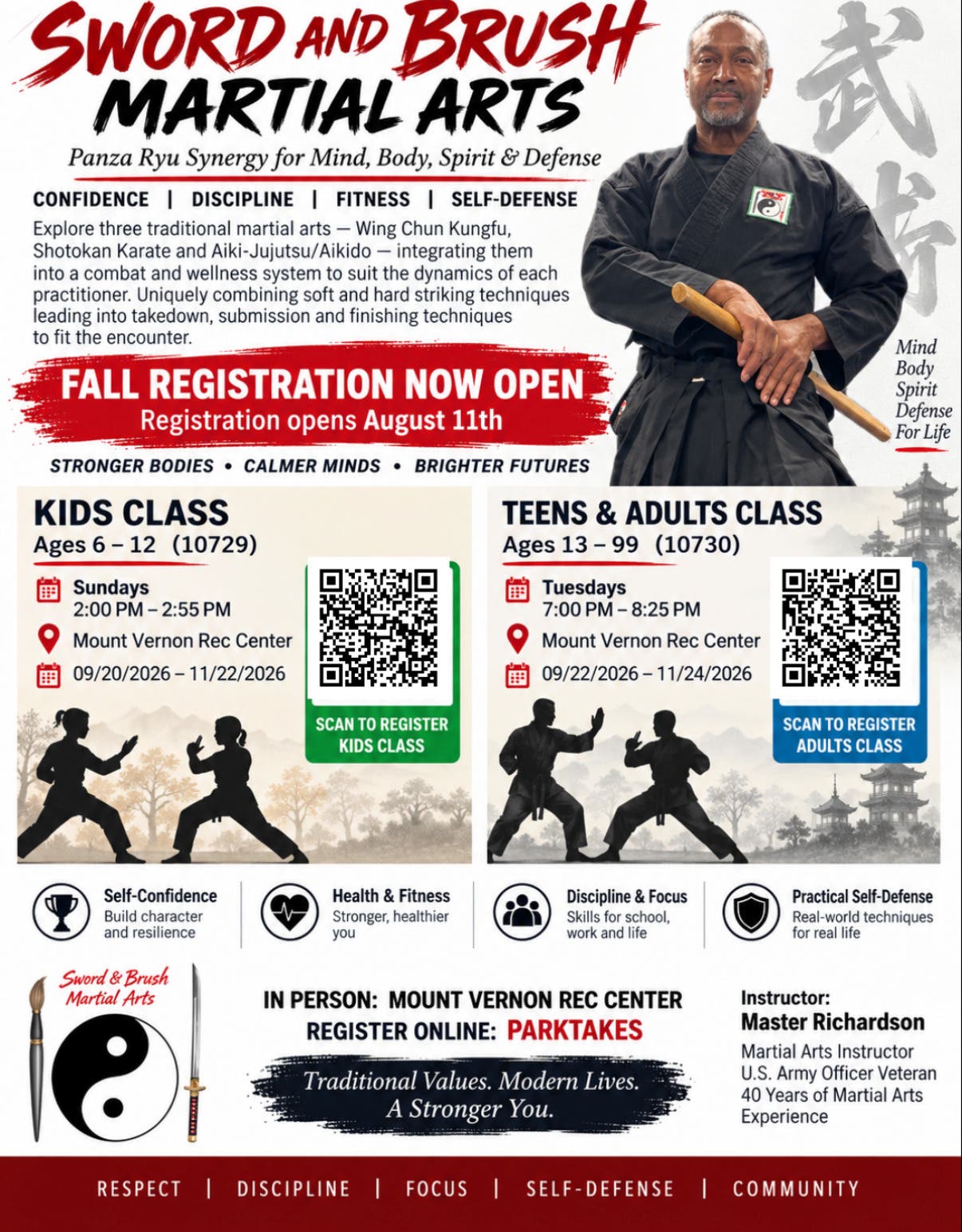 Sword & Brush Martial Arts with Master Richardson — Kids and Adults