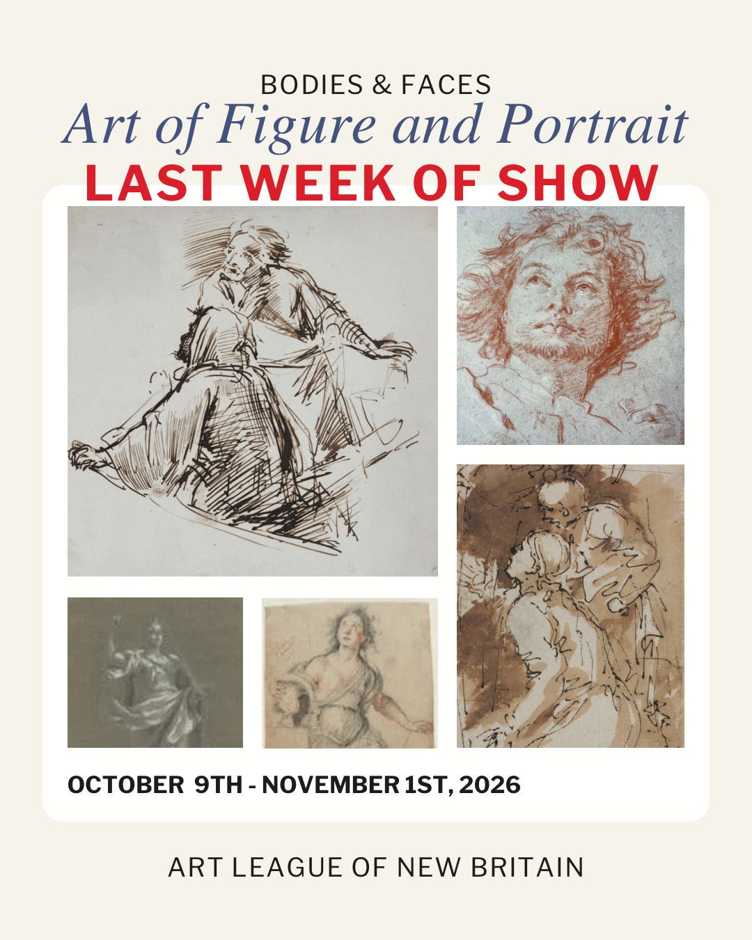 Last week of our Bodies & Faces; The Art of Figure & Portrait Exhibit at ALNB