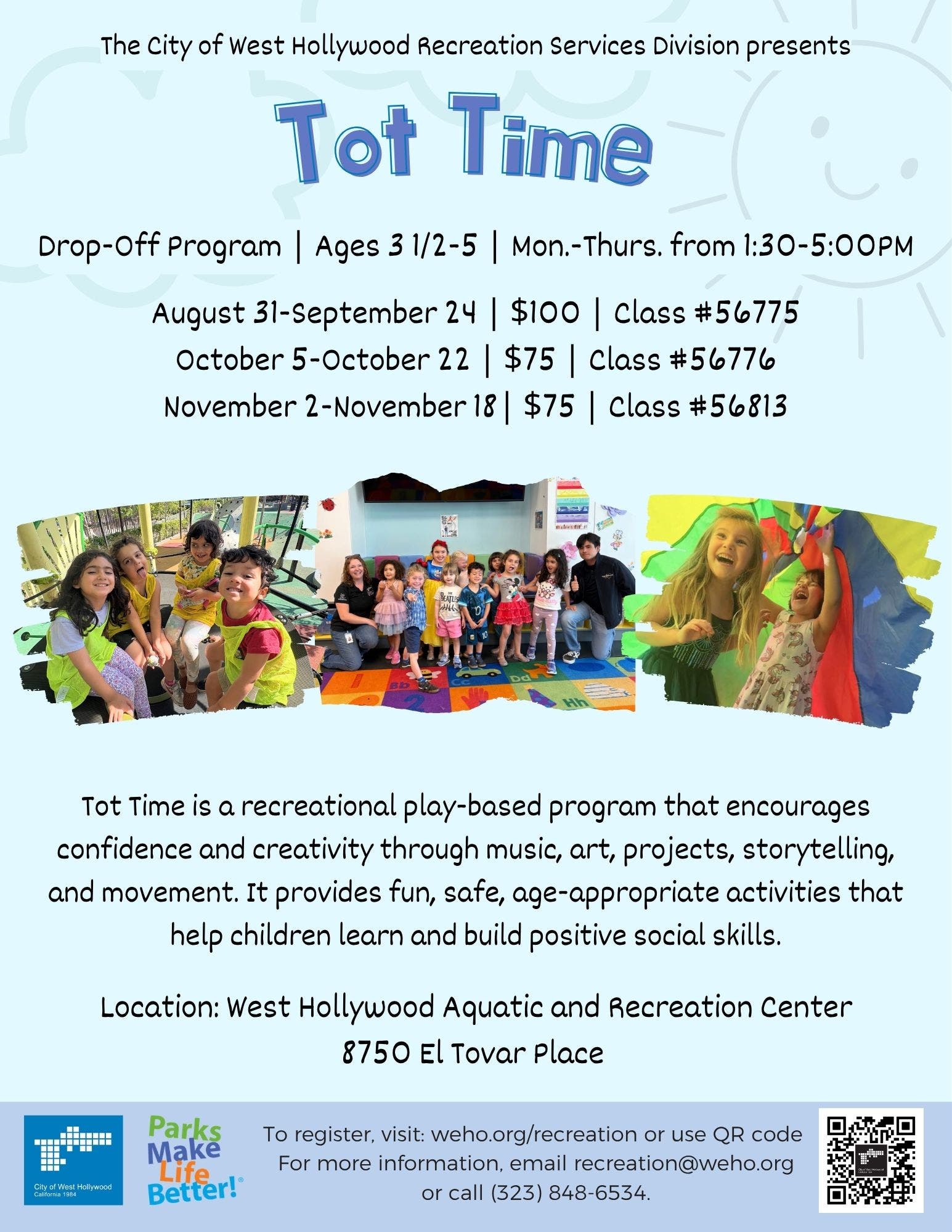 Tot Time Drop-Off Program for Toddlers