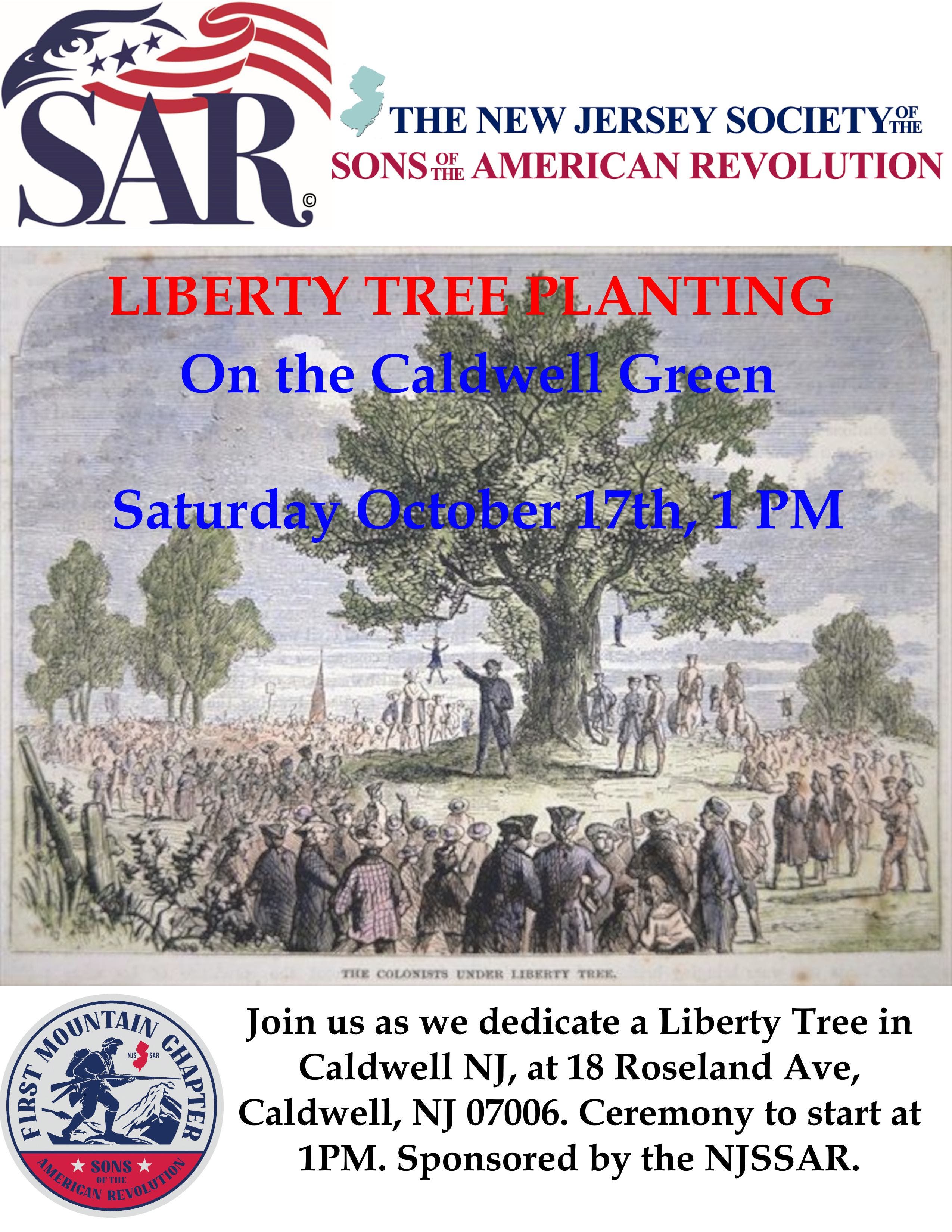 "Liberty Tree" Dedication by S.A.R. and Borough of Caldwell