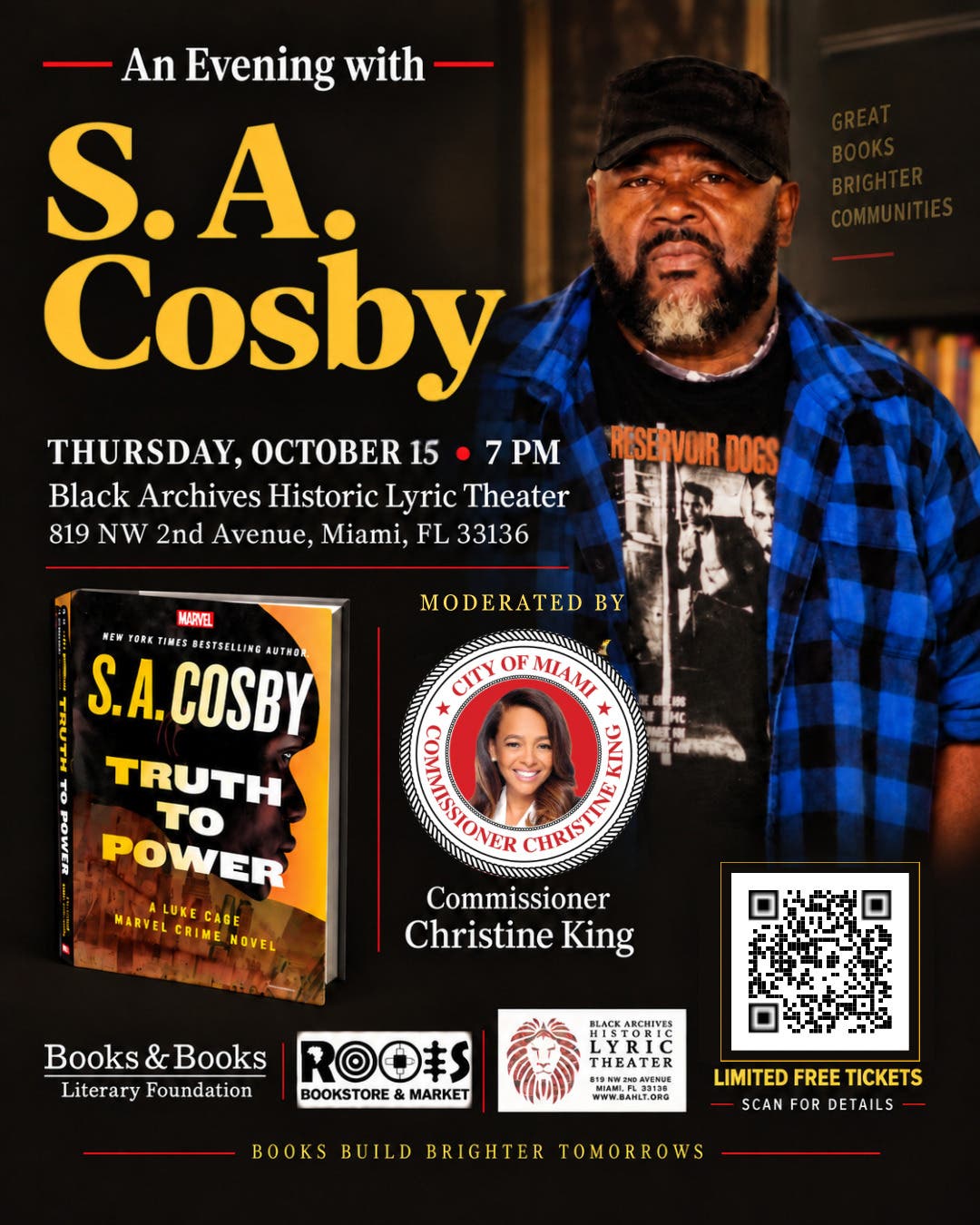 An Evening with S.A. Cosby and Commissioner Christine King