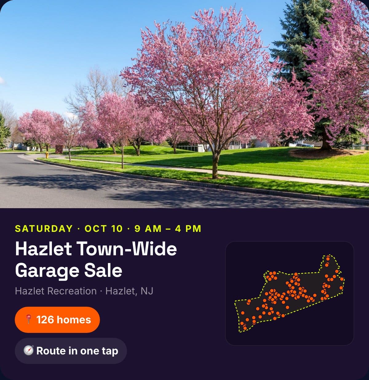 Hazlet Town-Wide Garage Sale is Saturday: all 131 homes on one map