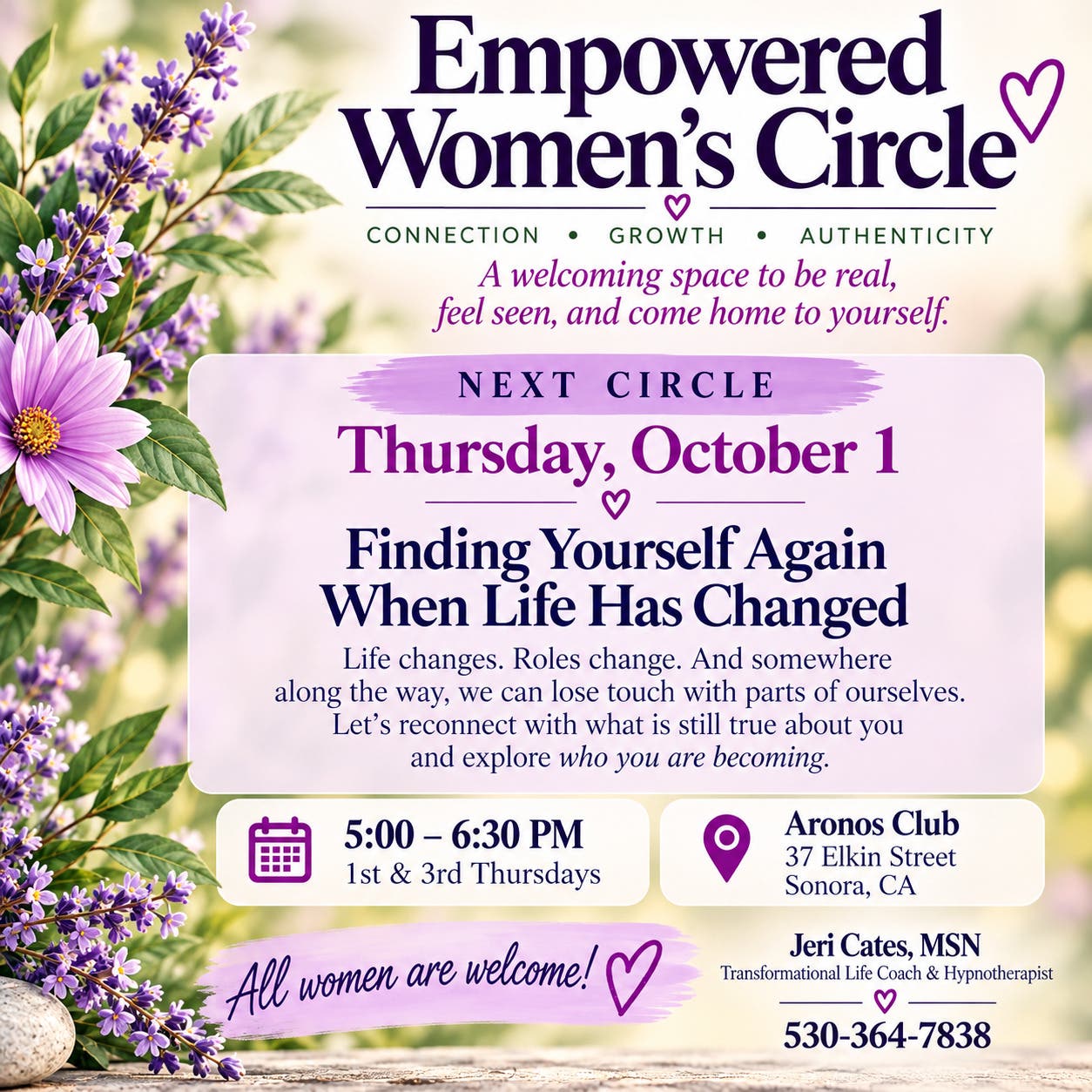 Empowered Women’s Circle: Finding Yourself Again When Life Has Changed