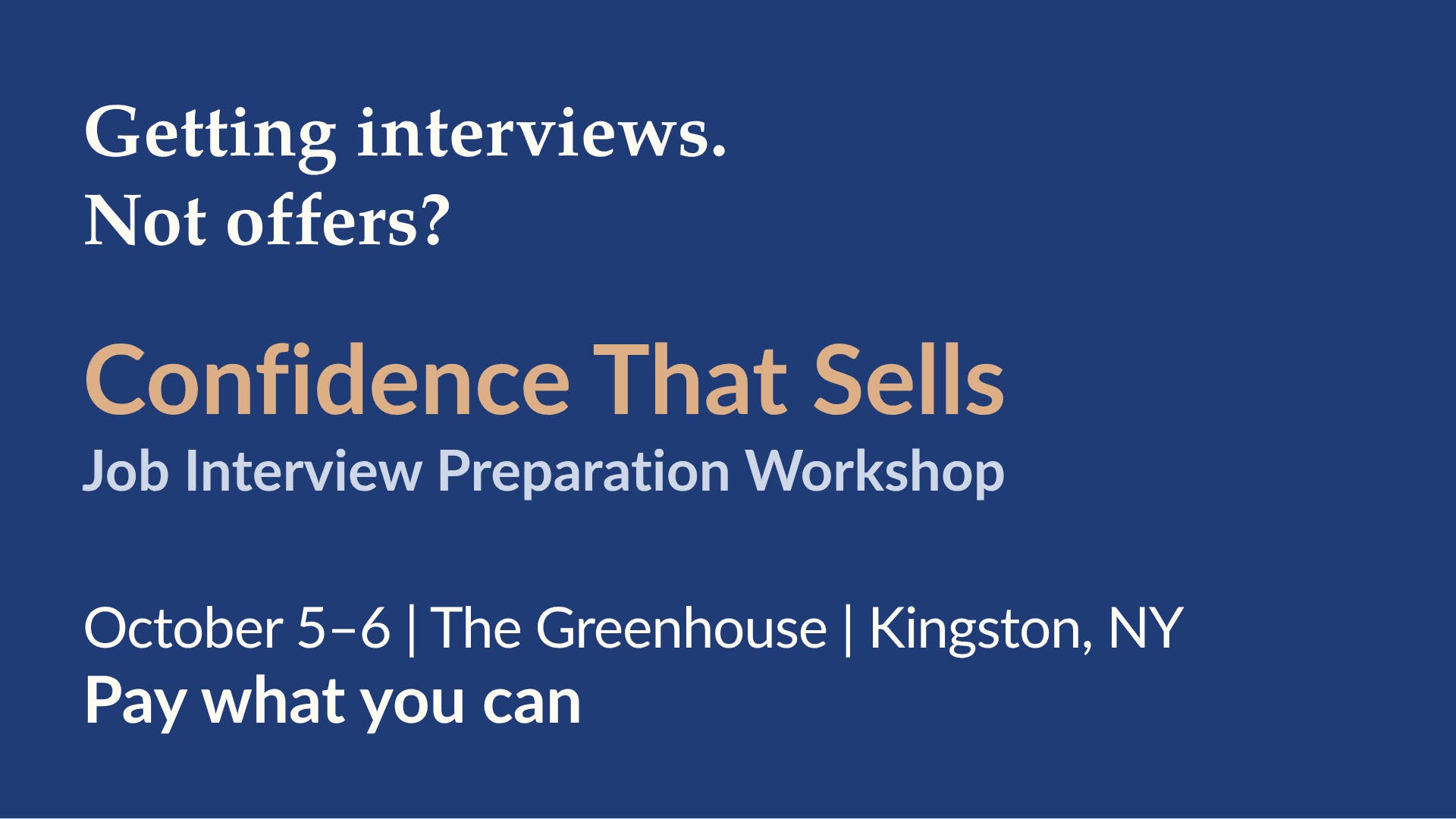 Confidence That Sells: Job Interview Preparation Workshop