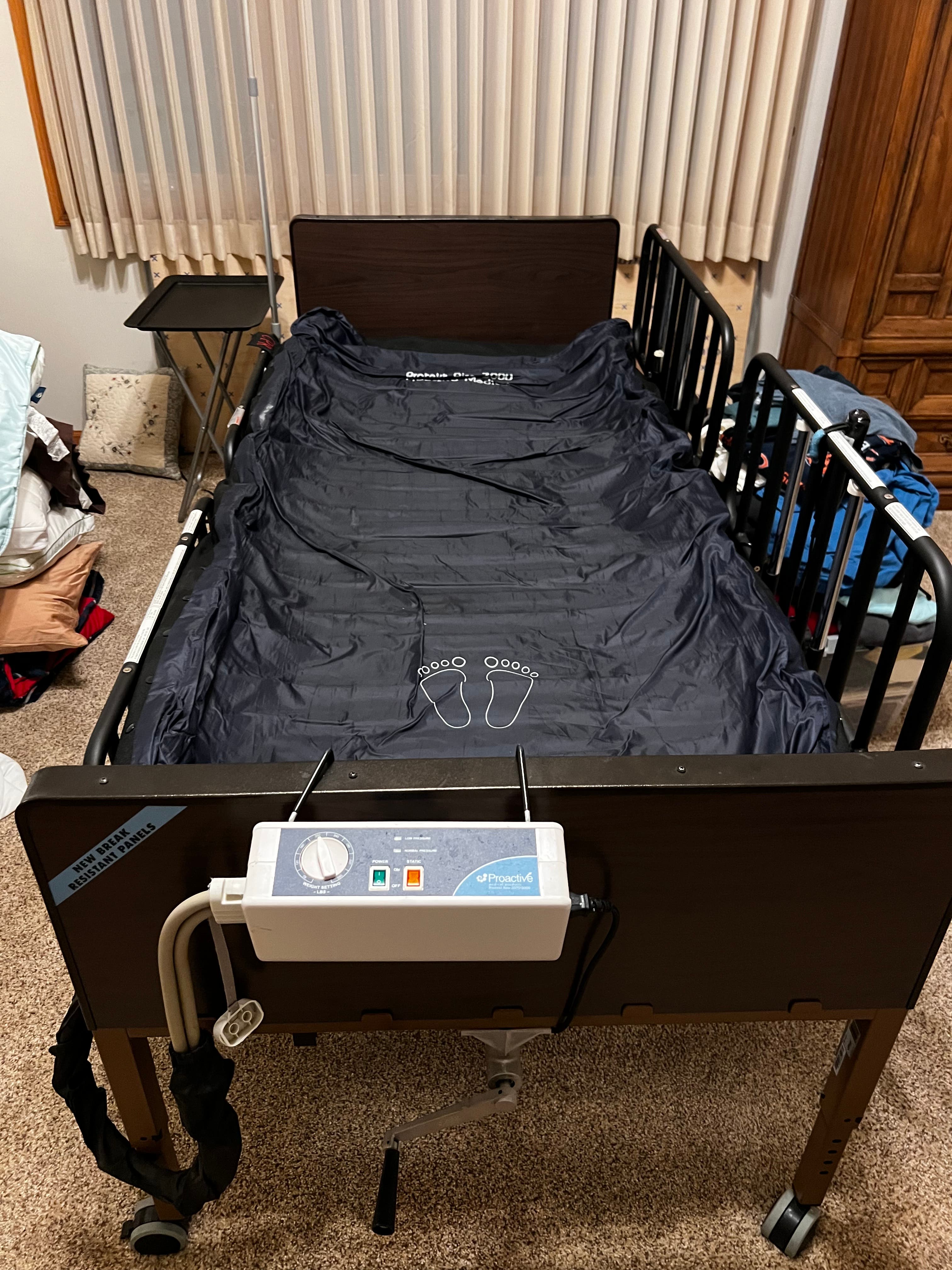 Hospital bed, hoyer lift
