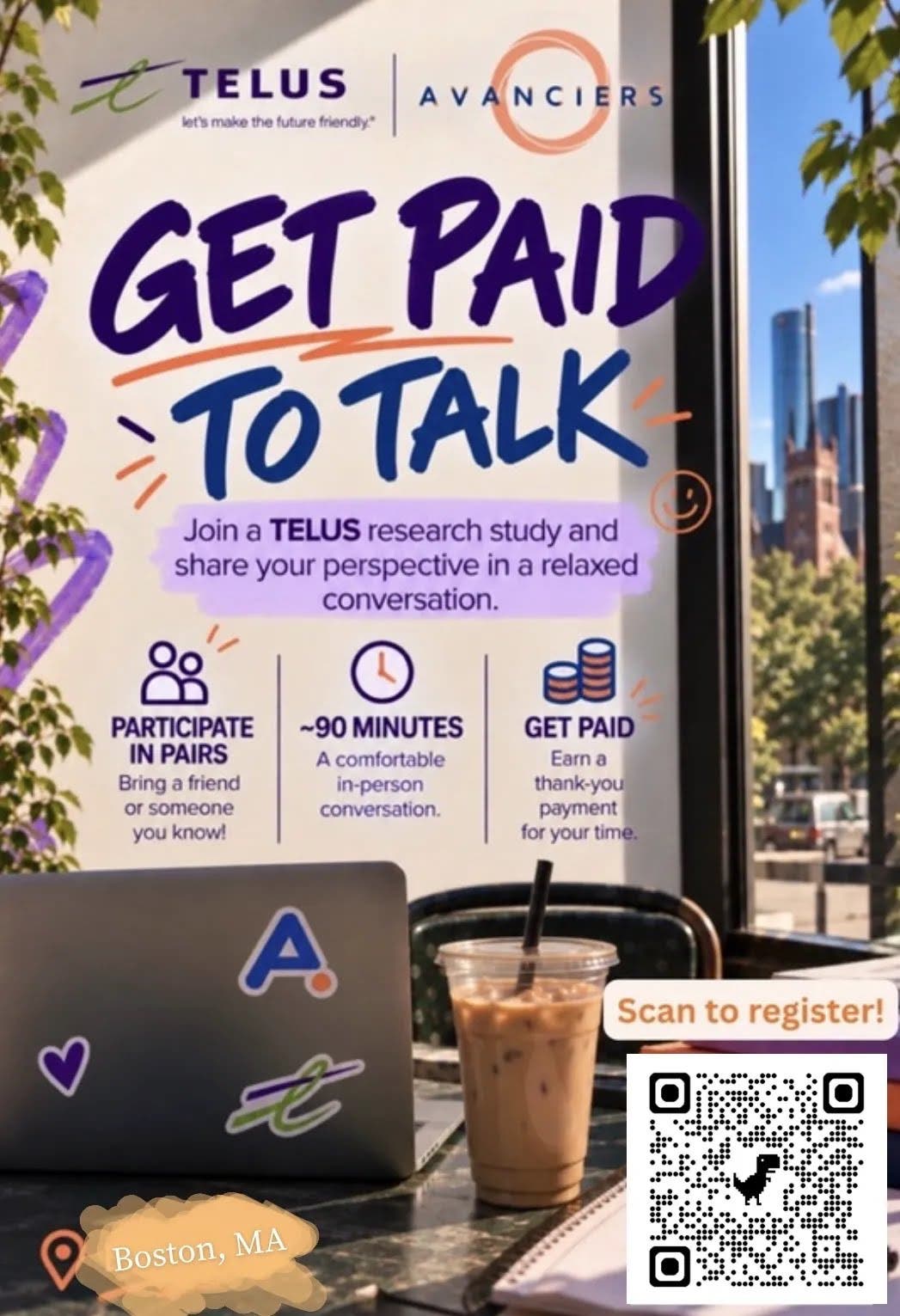 💬 Paid research study in Boston. You and someone you know each earn $125.