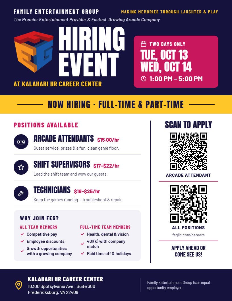 Family Entertainment Group Hiring Event