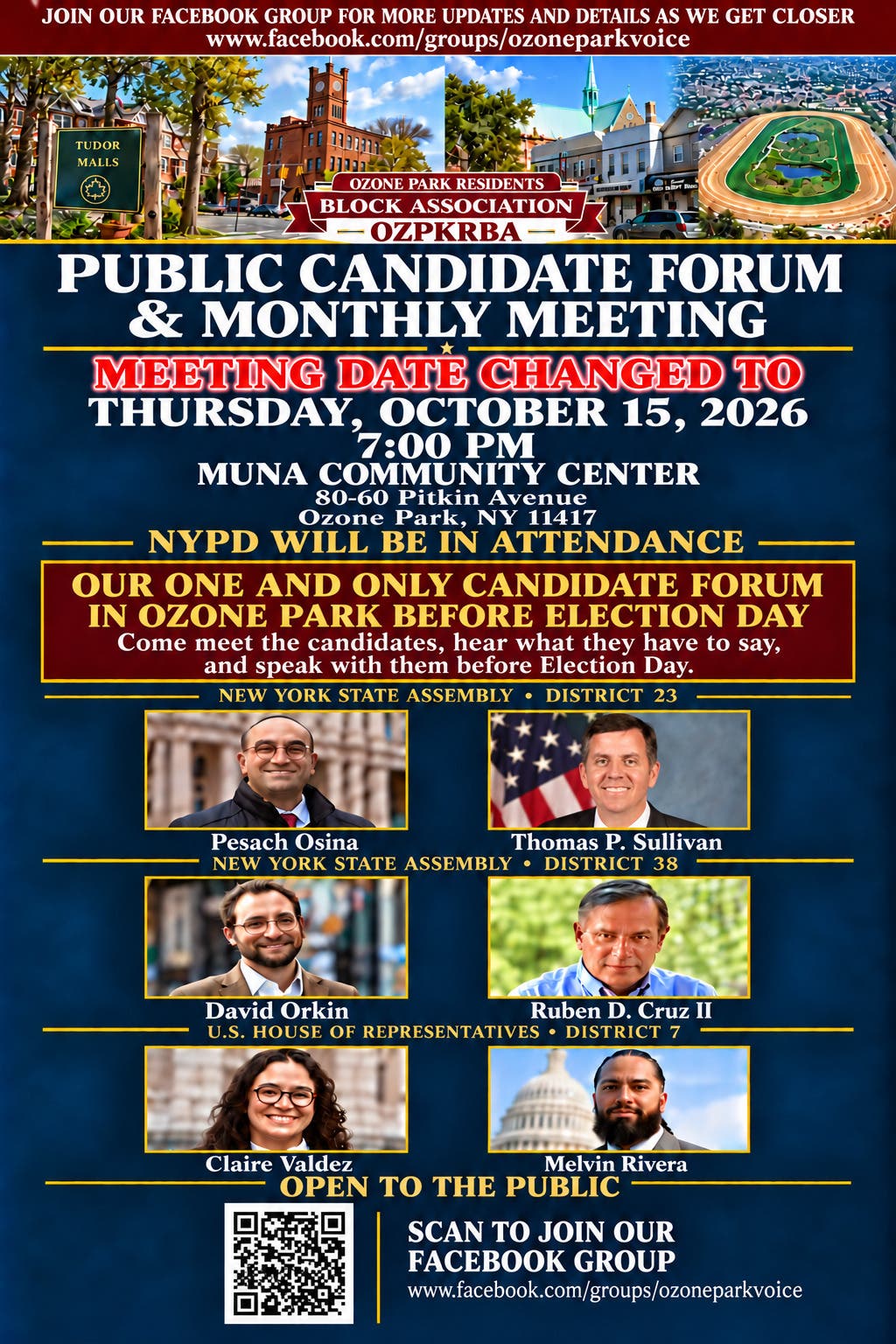 Monthly meetinmg and candidates forum