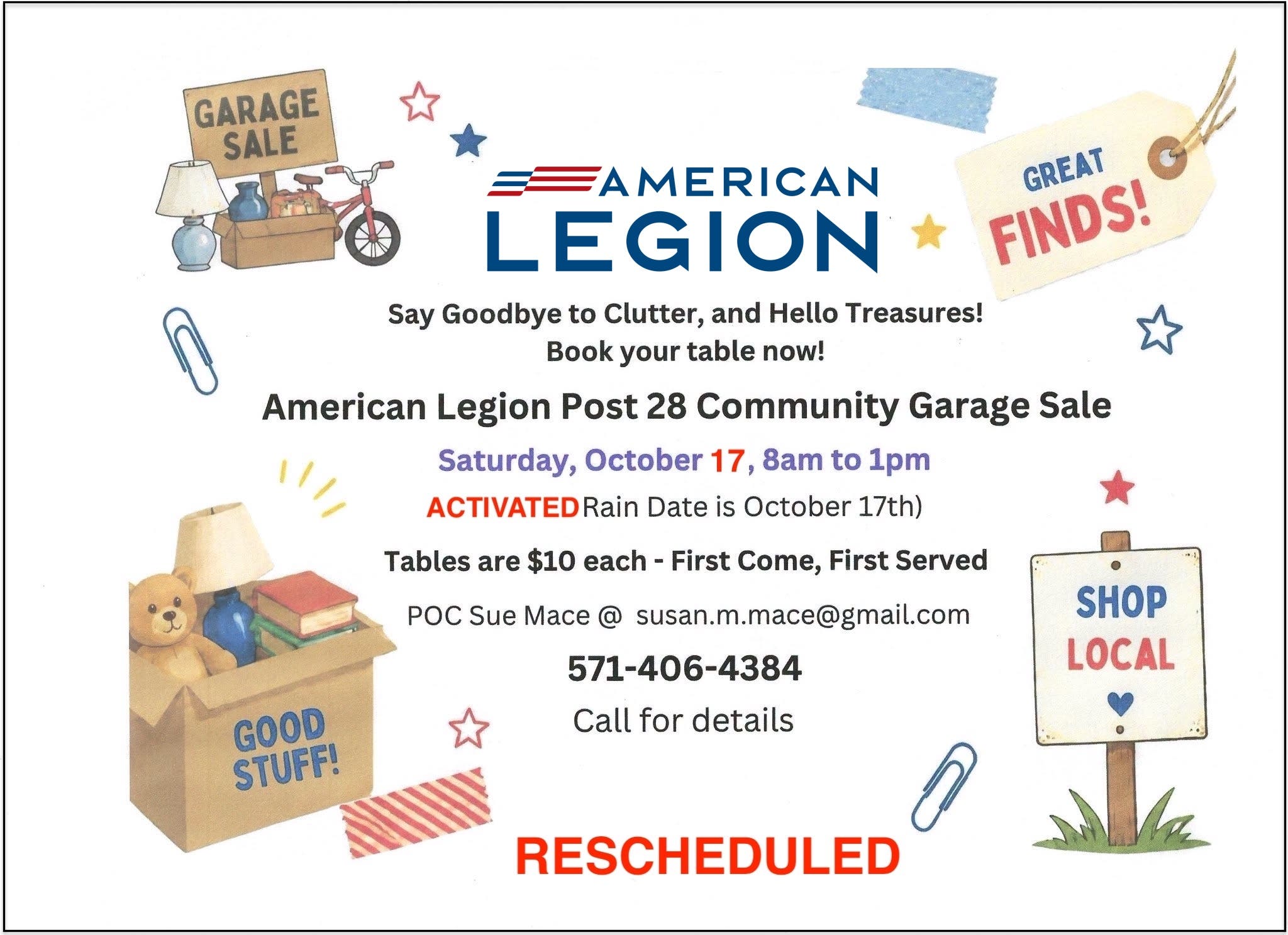 American Legion Post 28 Community Garage Sale